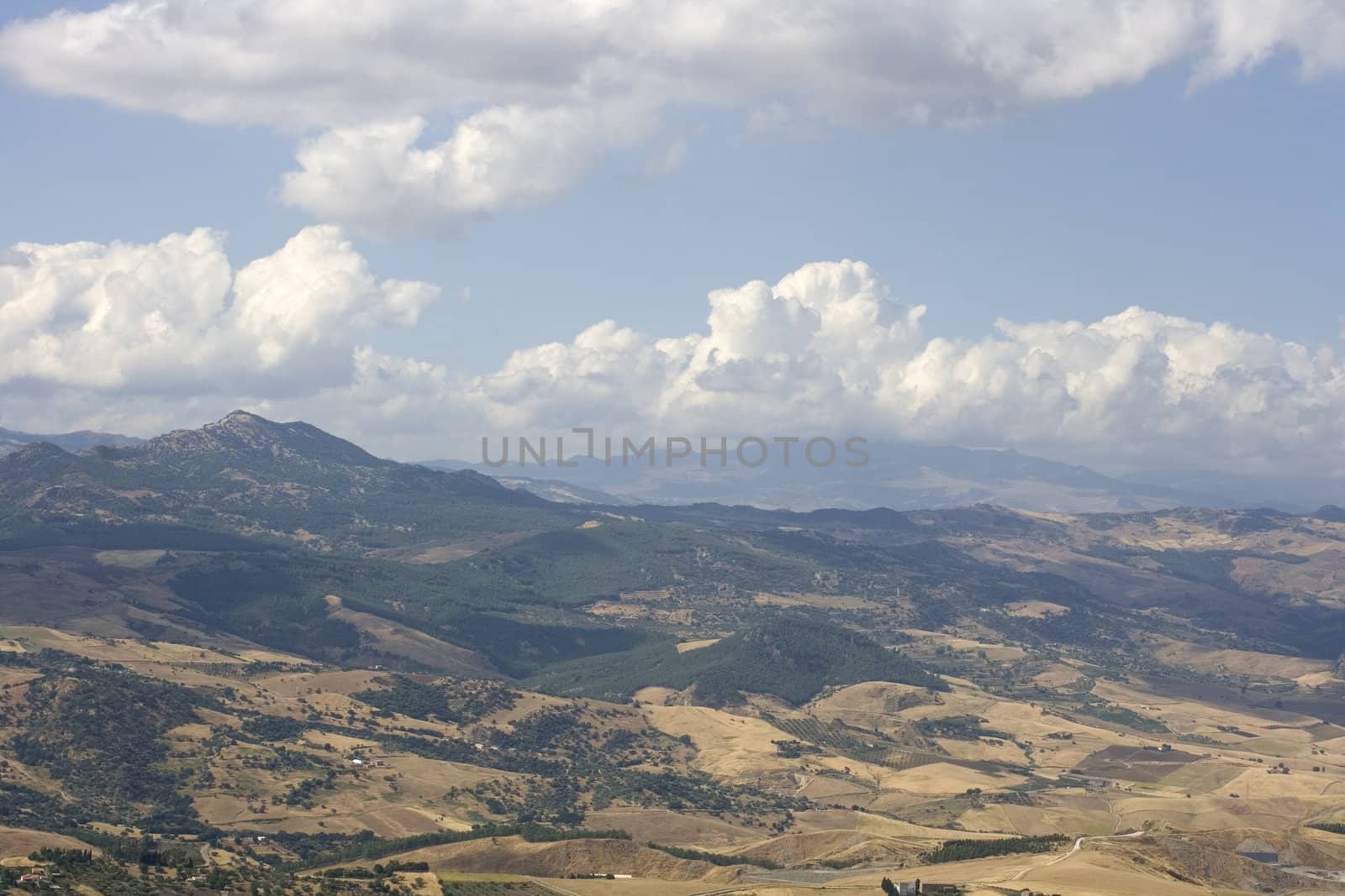 View of Enna countryside, Sicily - Italy
