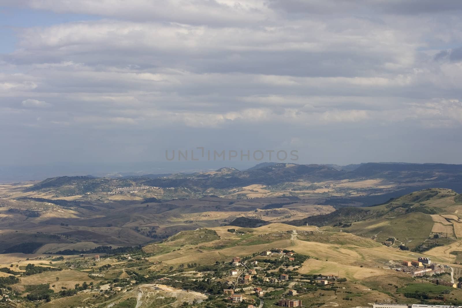 View of Enna countryside, Sicily - Italy