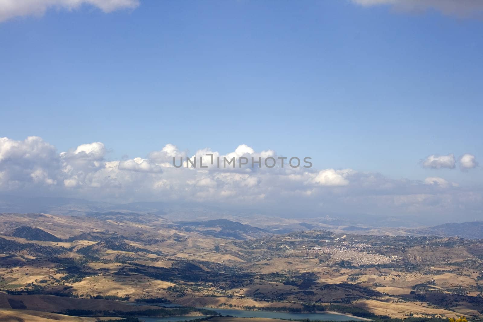 View of Enna countryside, Sicily - Italy