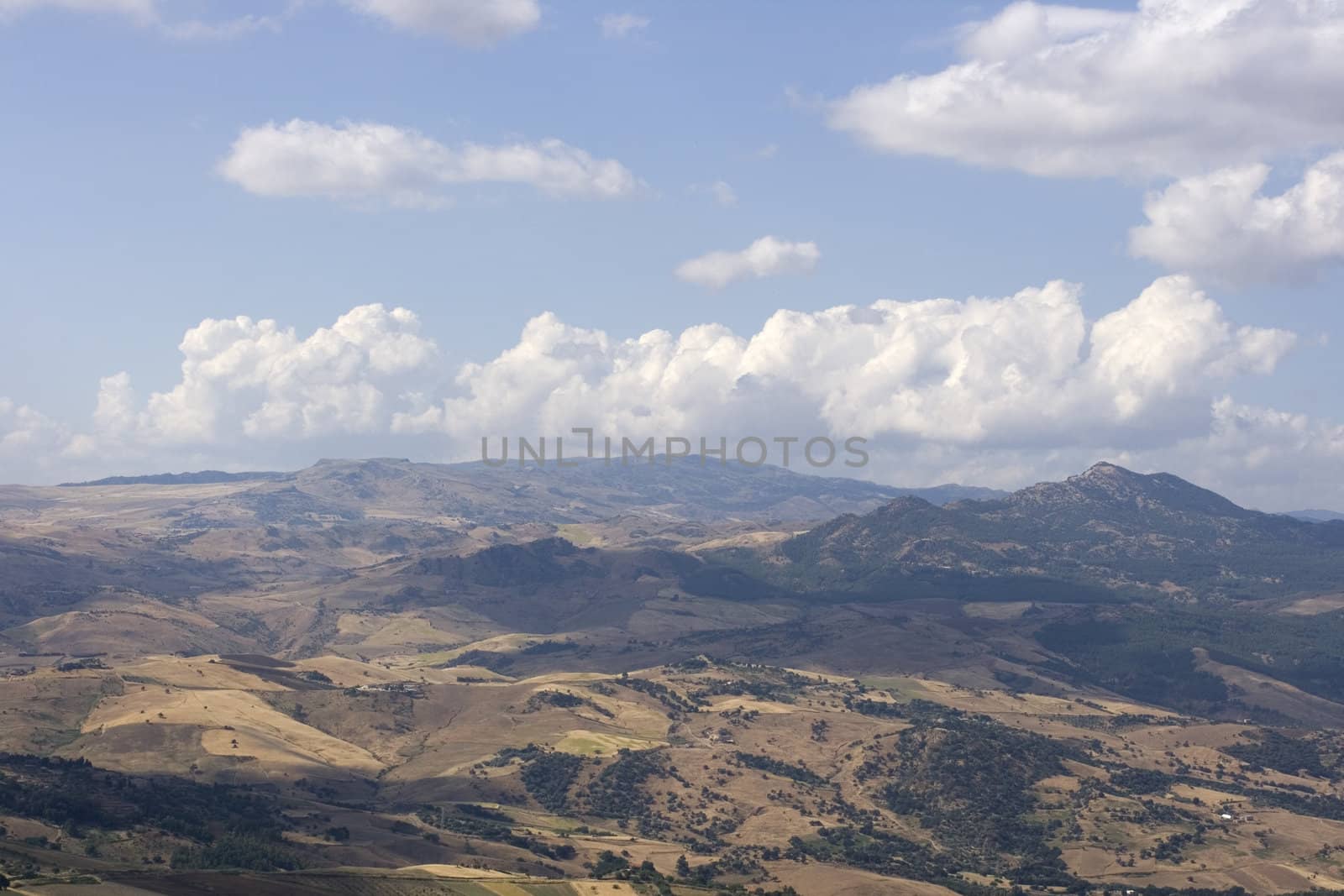 View of Enna countryside, Sicily - Italy