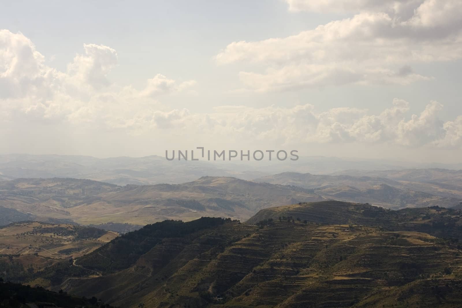 View of Enna countryside, Sicily - Italy