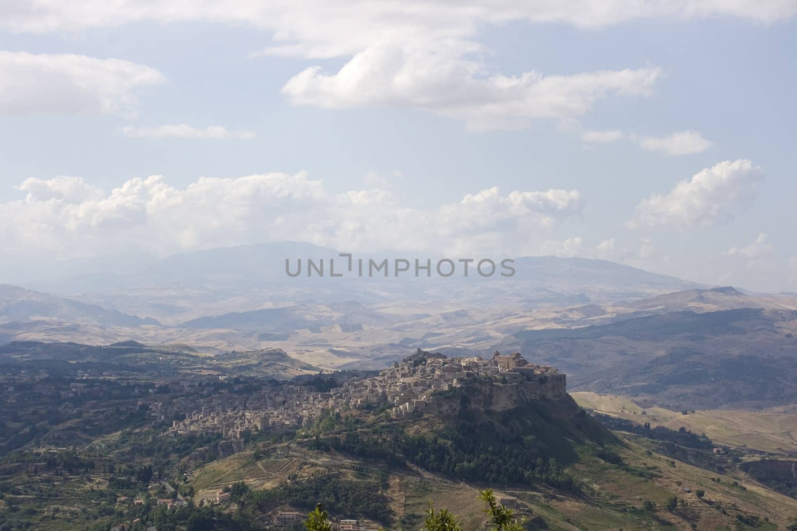 View of Enna countryside, Sicily - Italy