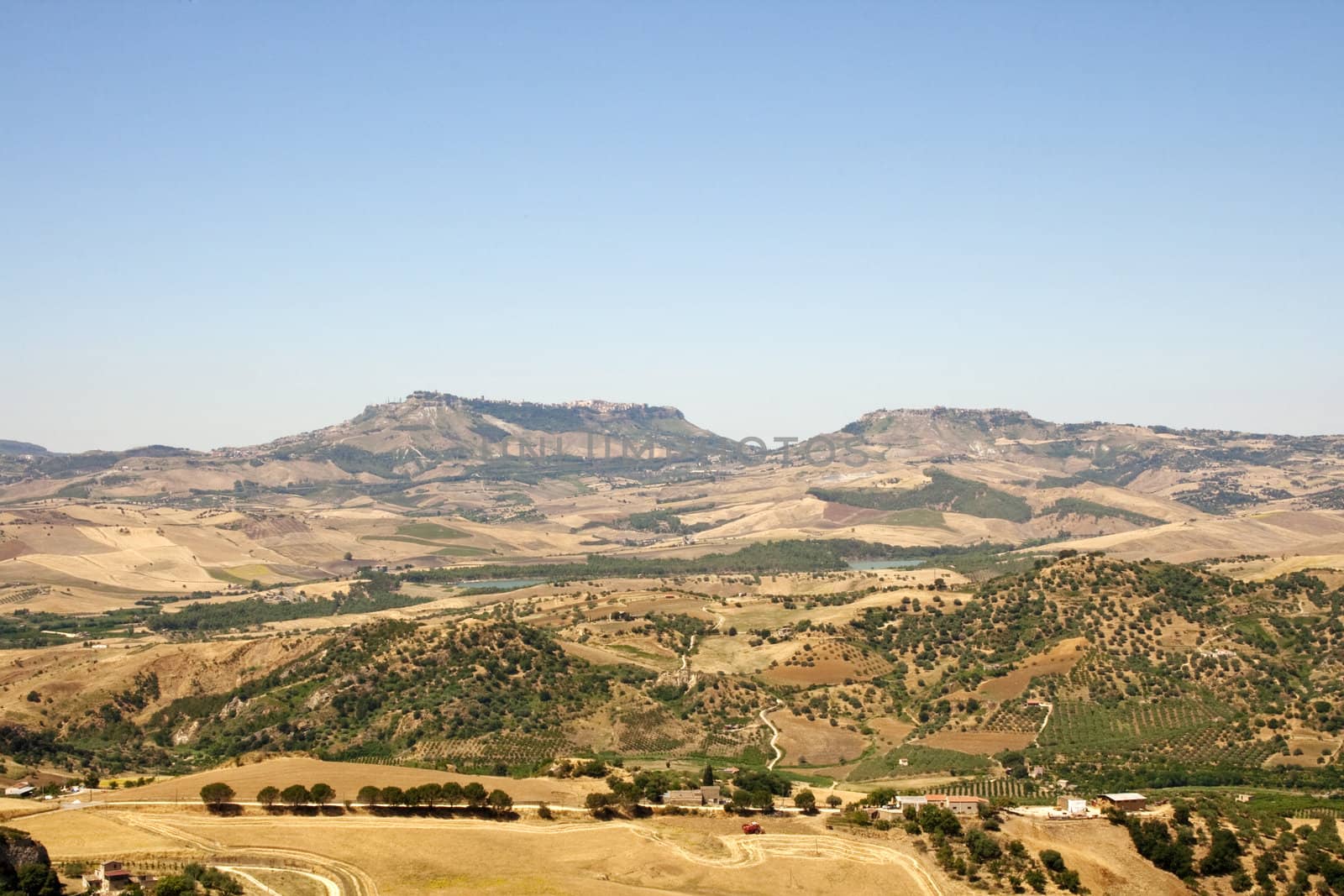 View of Enna and Calascibetta skyline