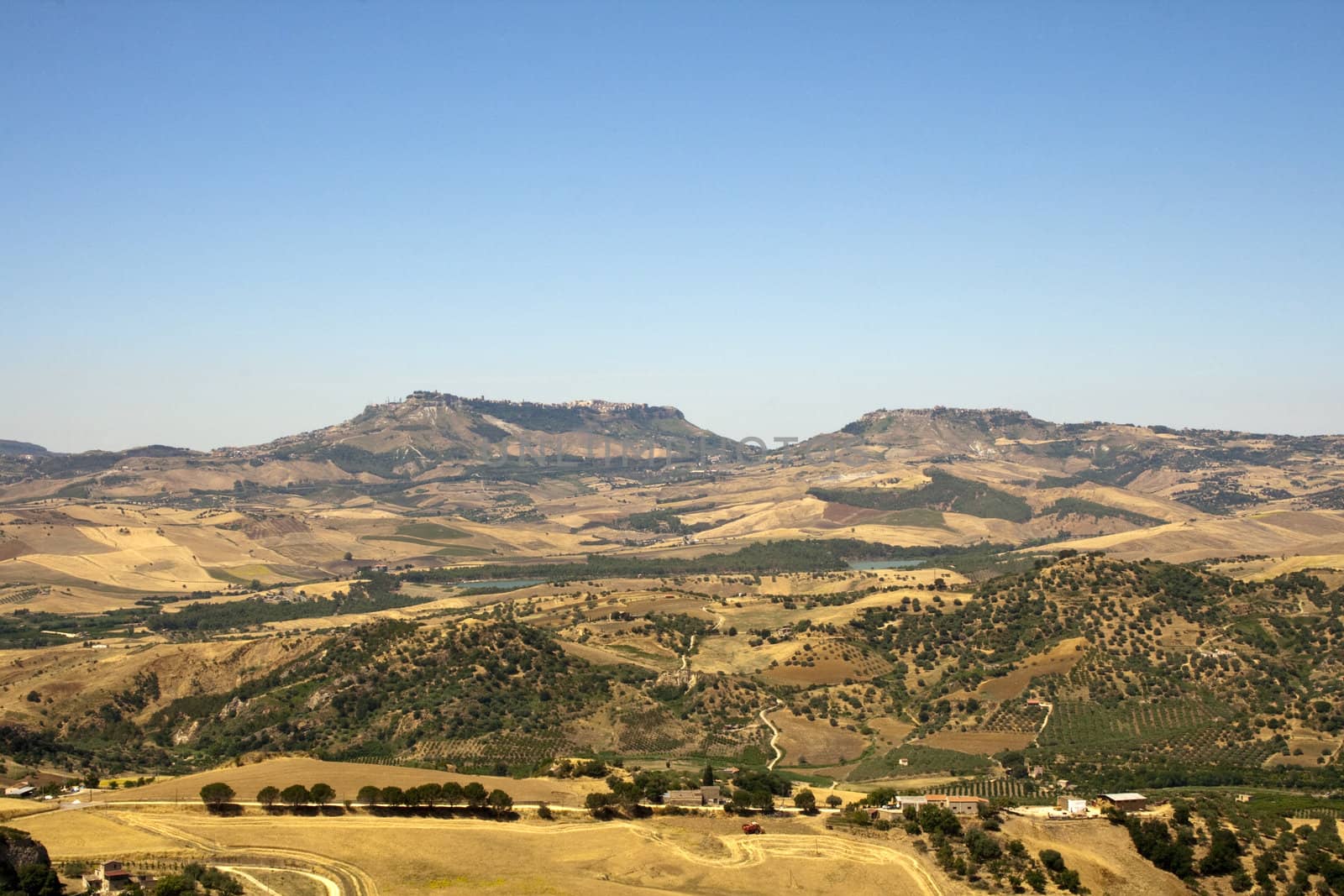 View of Enna and Calascibetta skyline