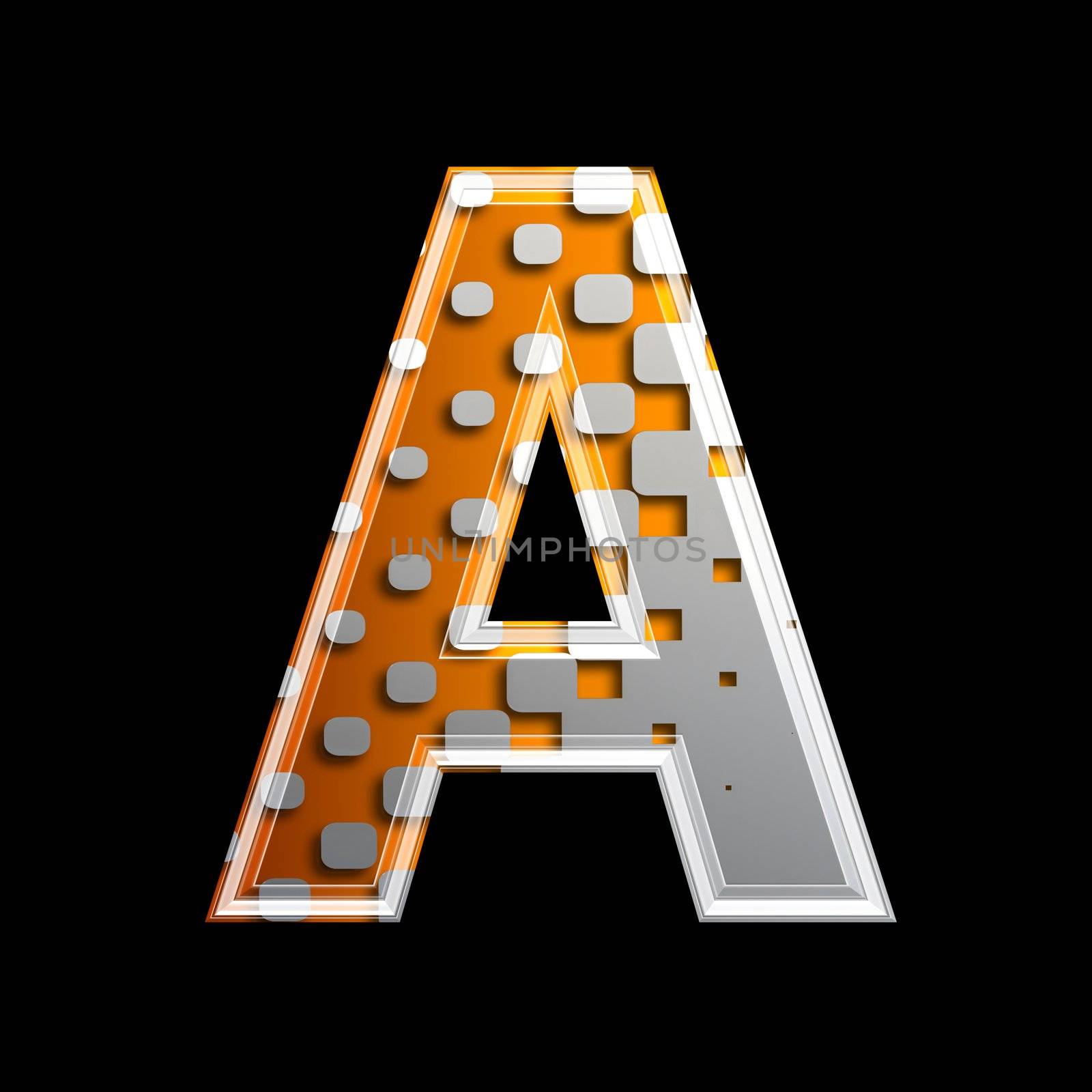 halftone 3d letter - A by chrisroll