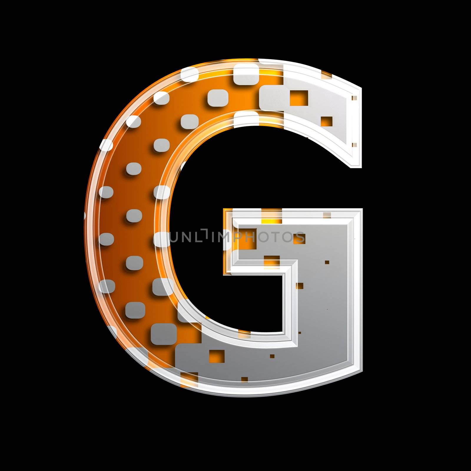 halftone 3d letter - G by chrisroll