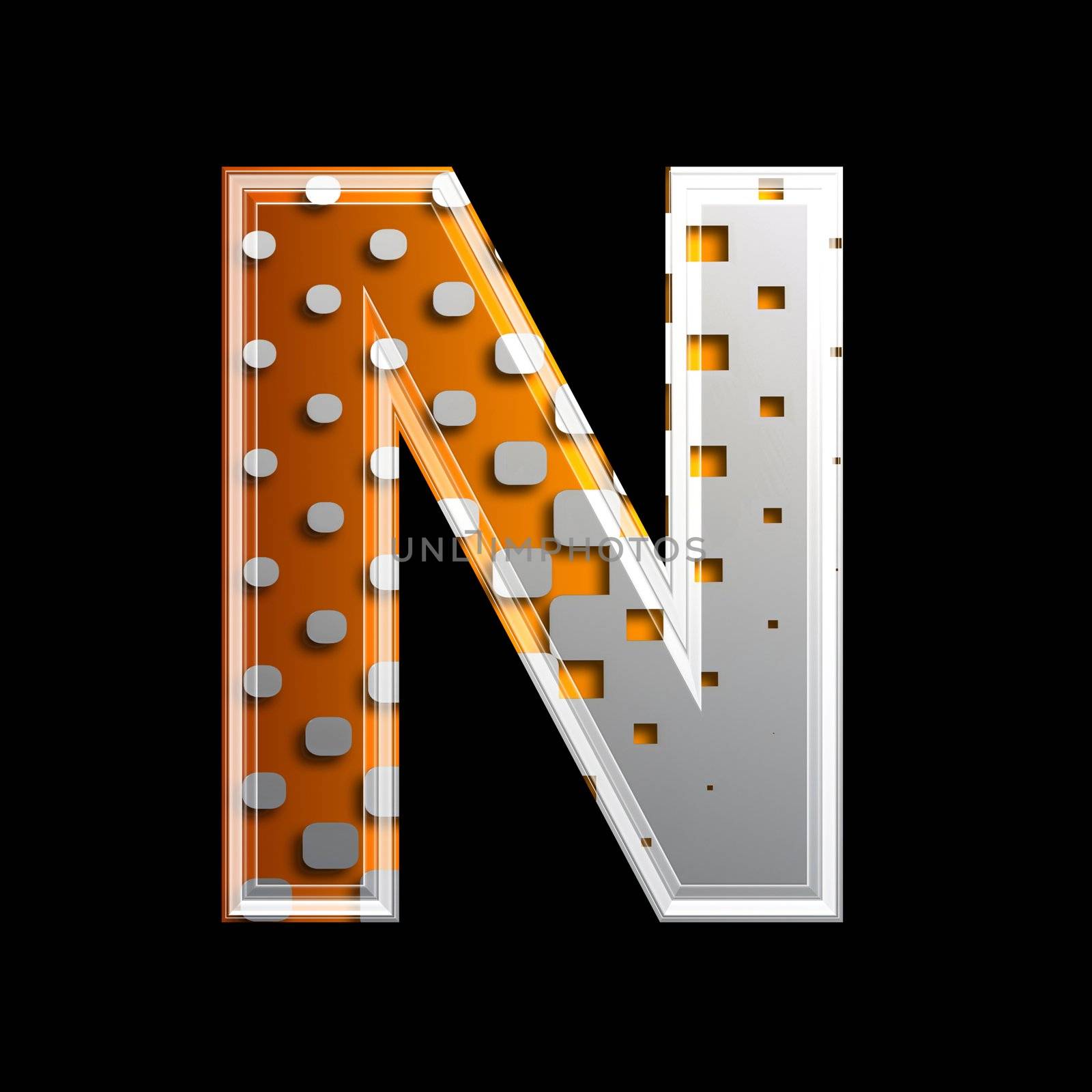 halftone 3d letter - N by chrisroll