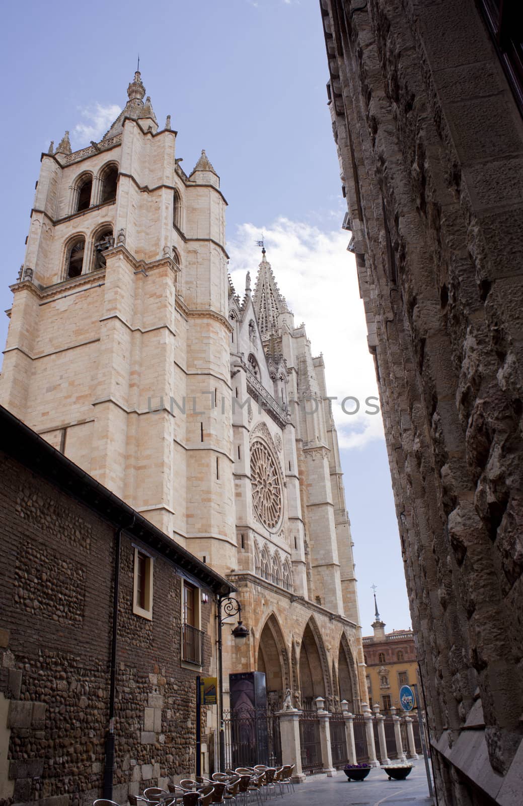 View of Leon Cathedral, Spain