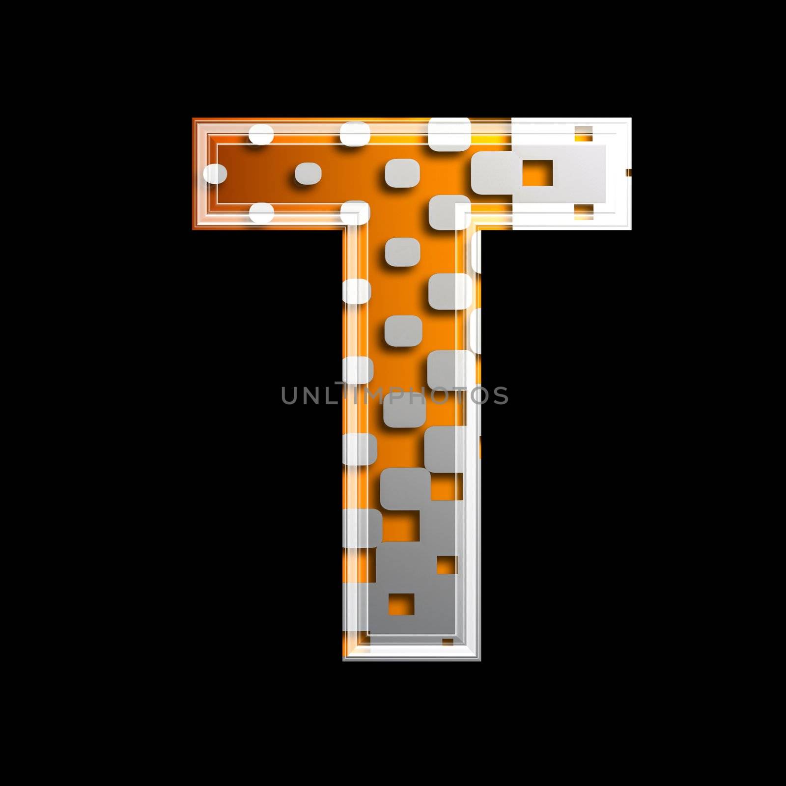halftone 3d letter - T by chrisroll