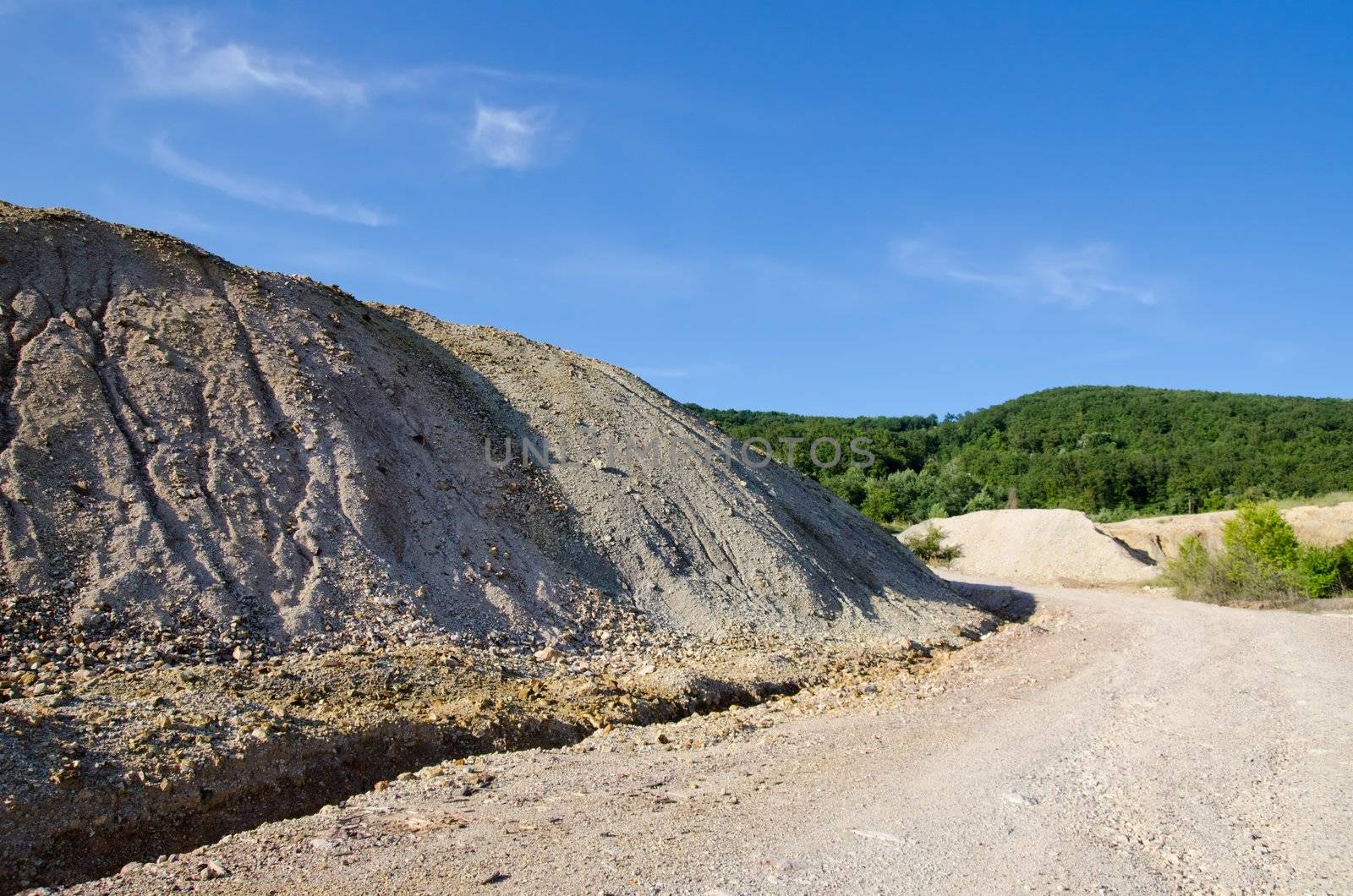 heap of geology material over mountain