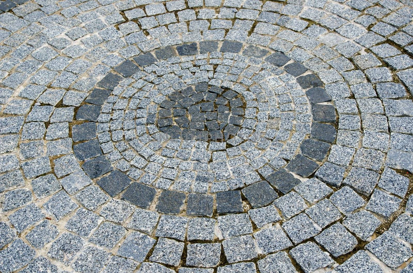 element of cobbled road as background