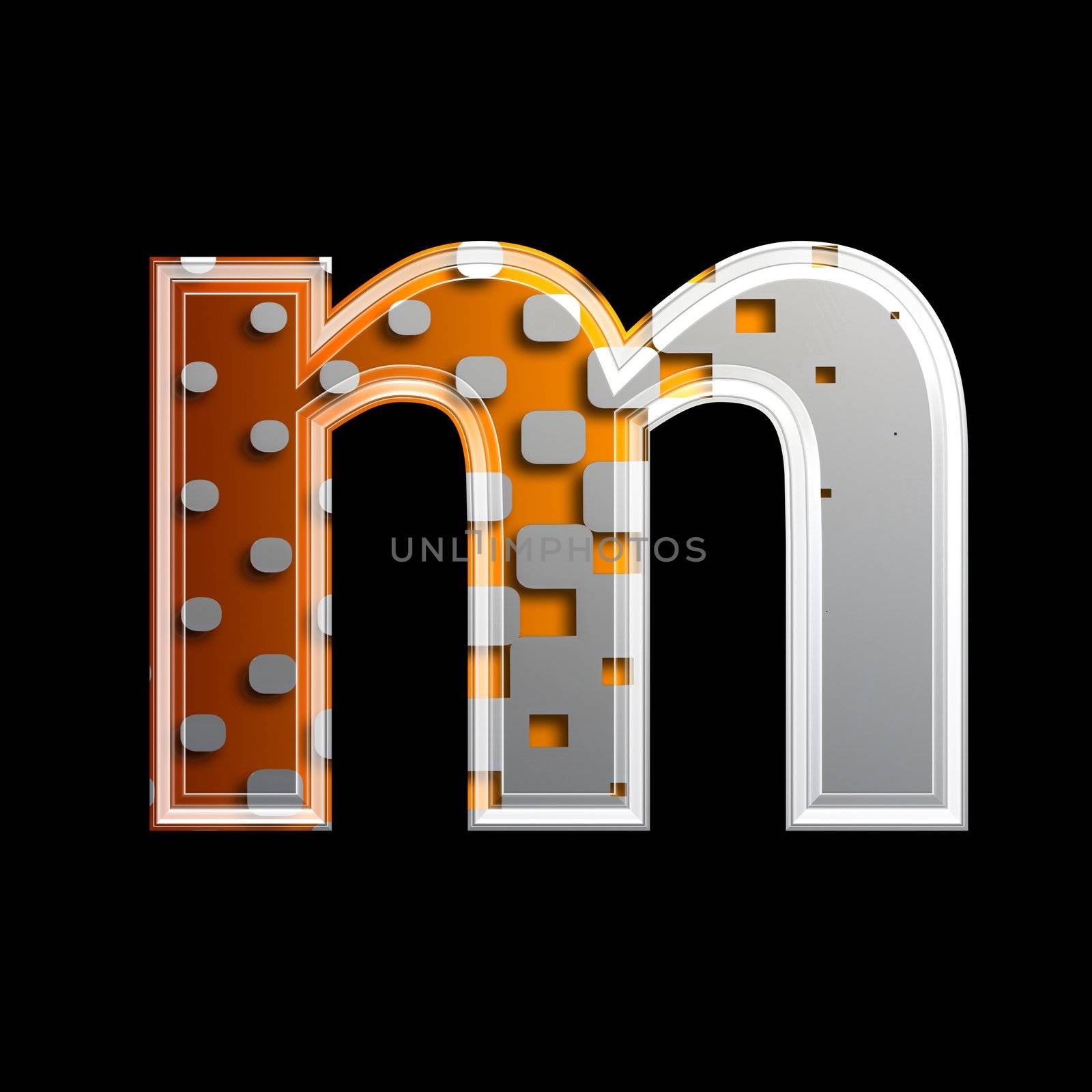 halftone 3d letter - M by chrisroll