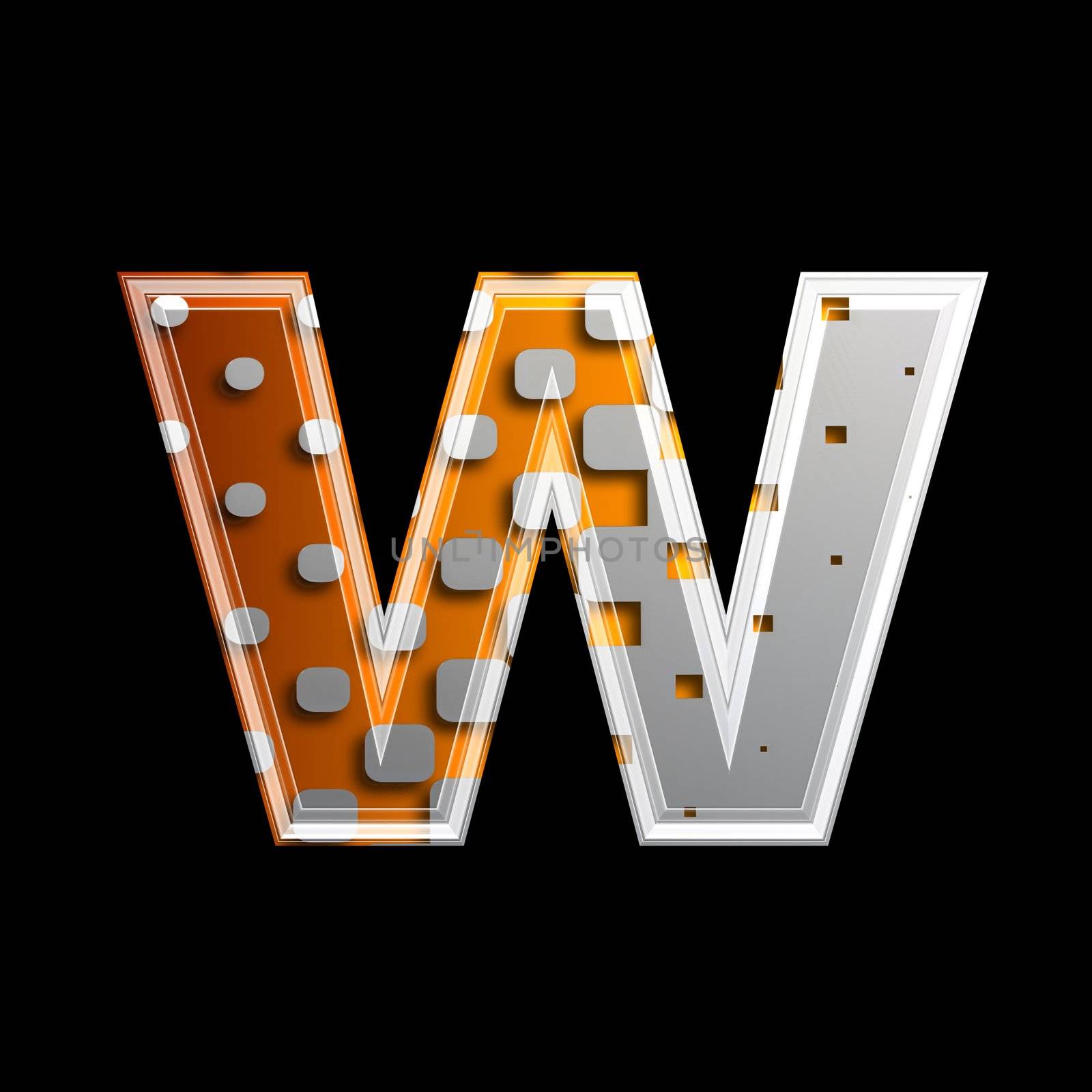 halftone 3d letter - W by chrisroll