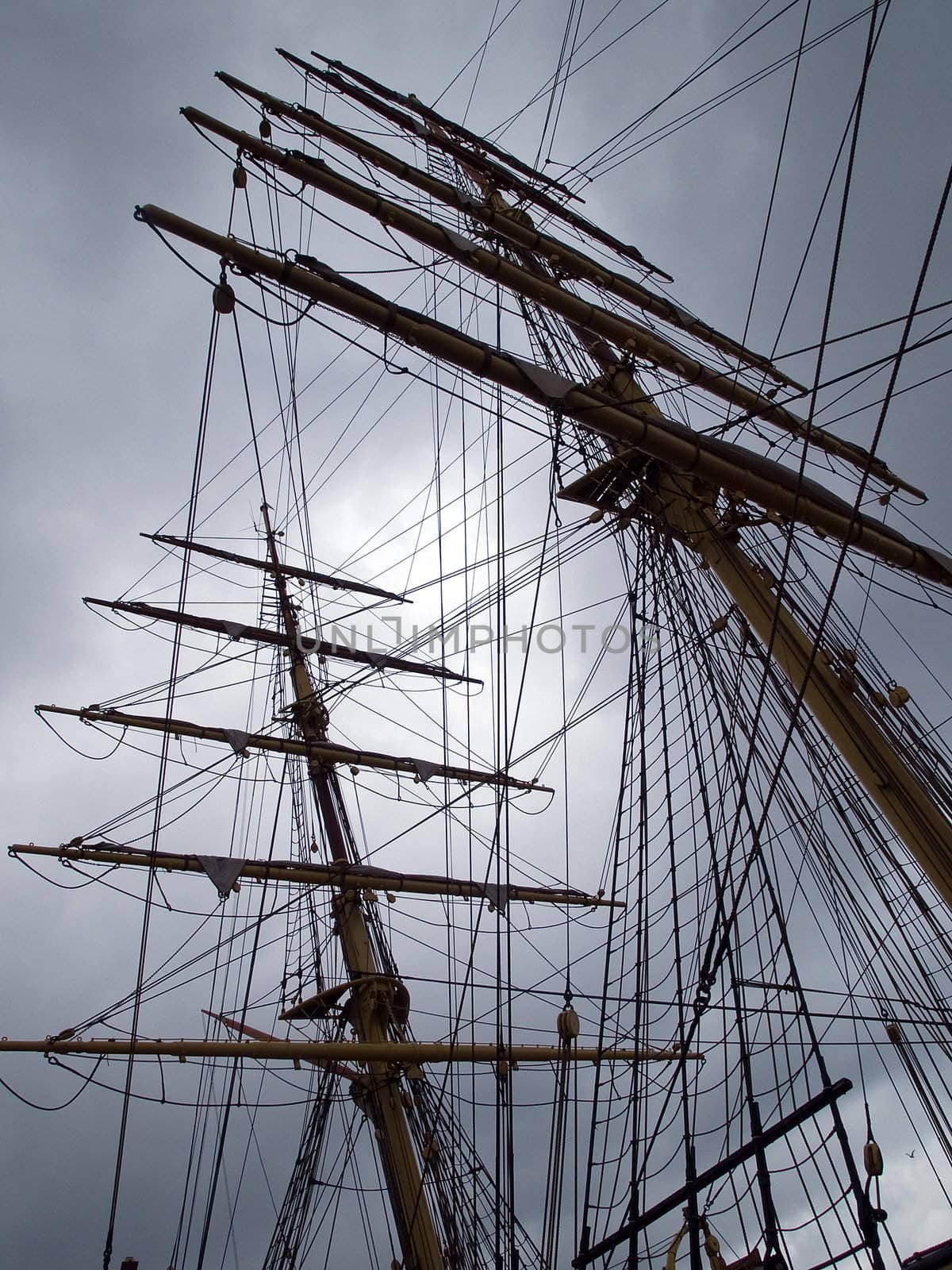 Classical Old Style Vintage Three Masts Clipper Ship Yacht Copenhagen Denmark