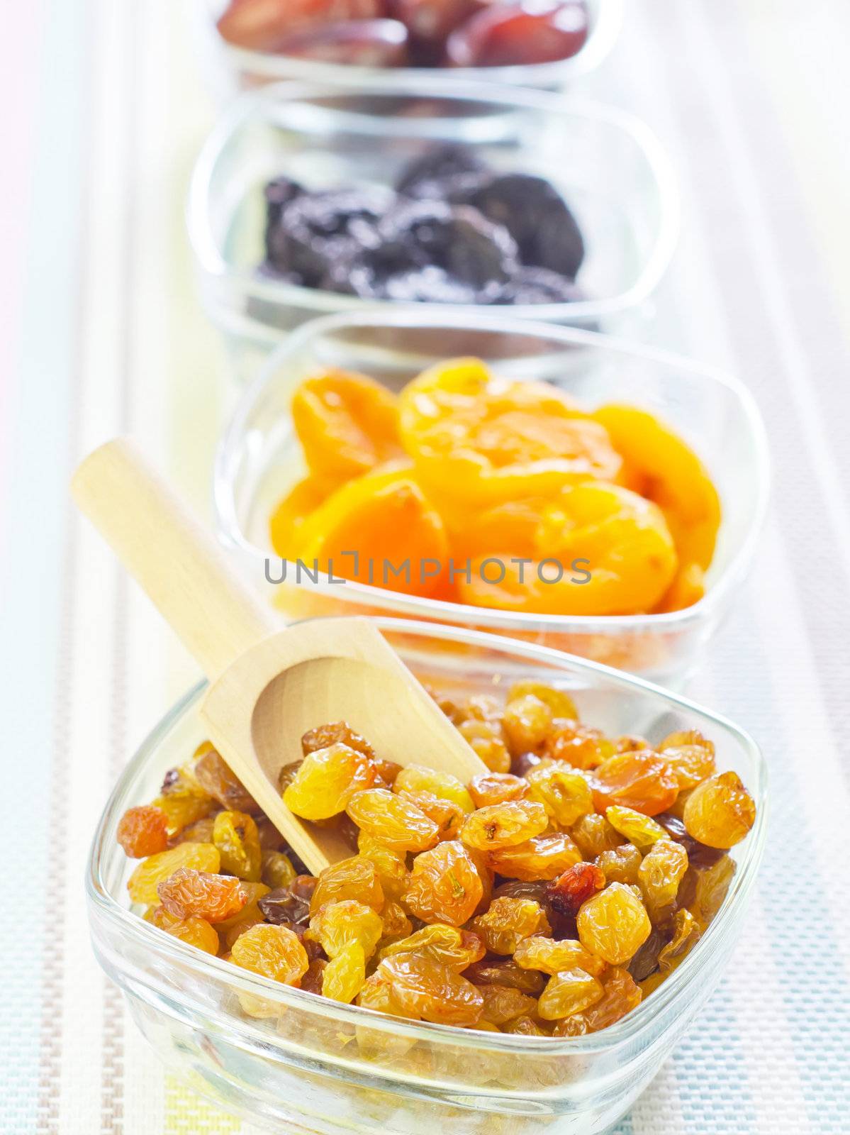 dried apricots, raisins and dates