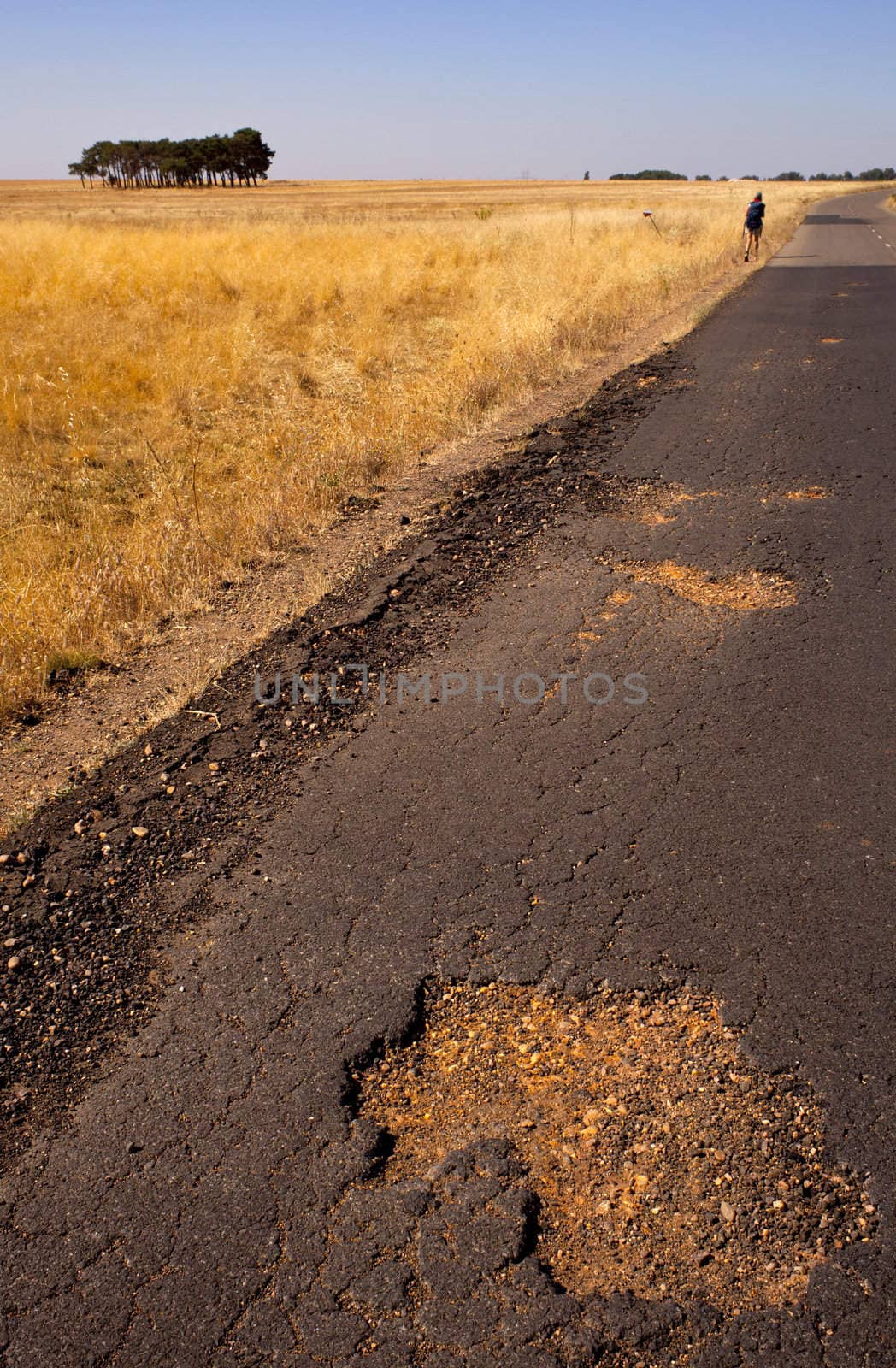Broken road of a countryside