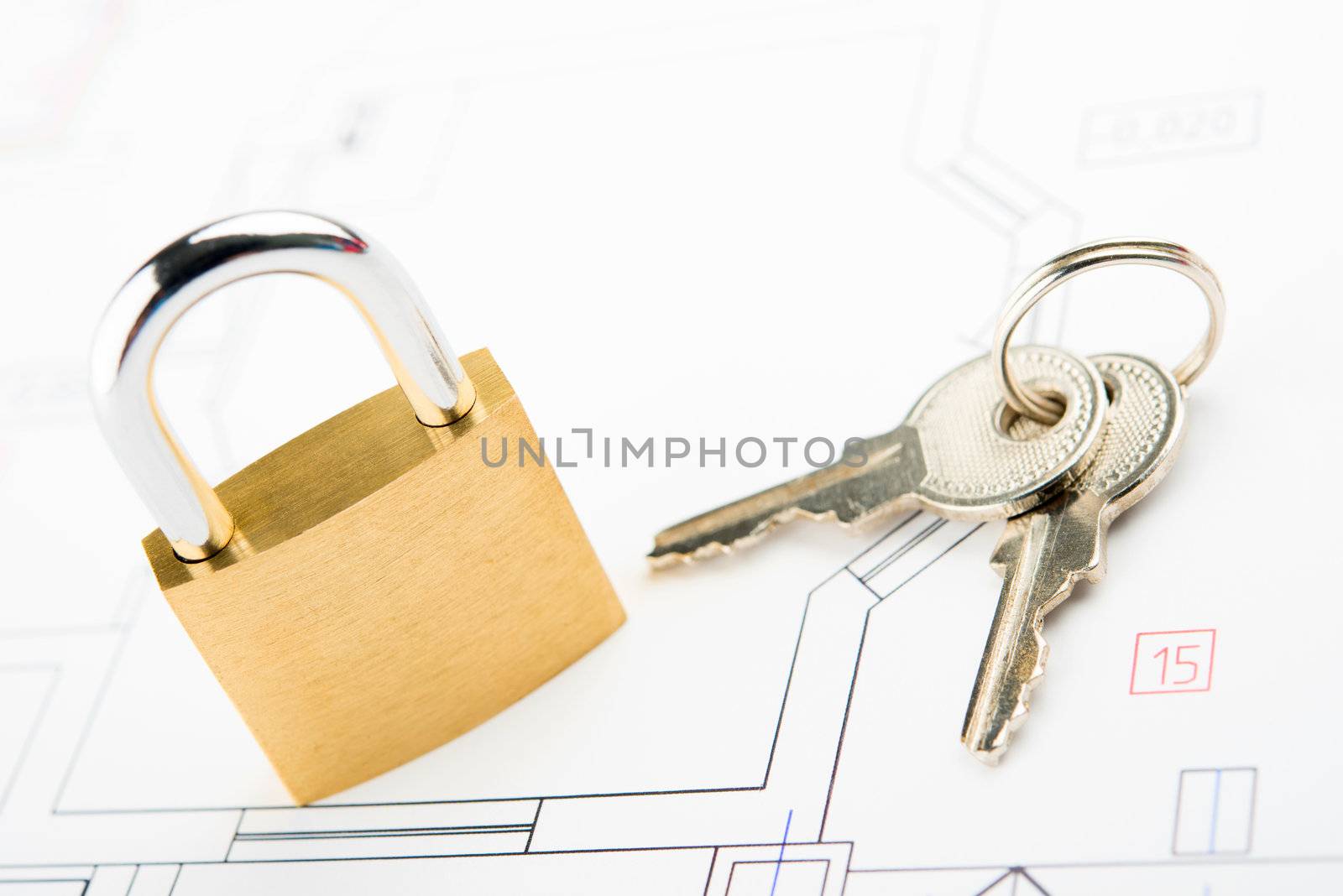 Concept of housing . Key and lock