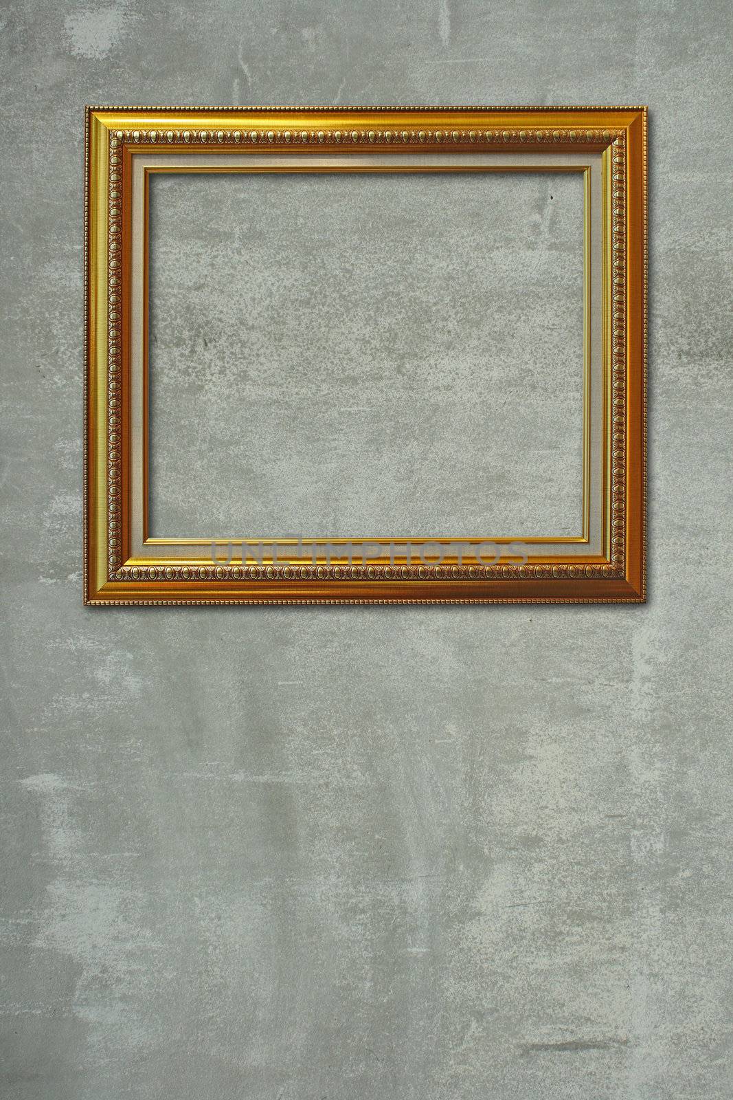 Cement wall and picture frame