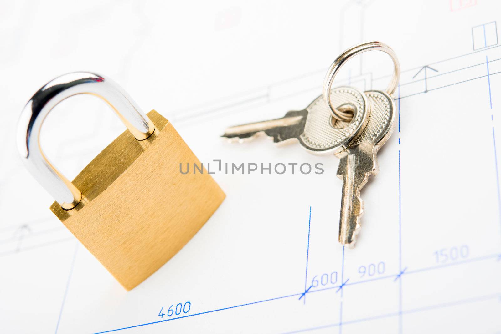 Concept of housing . Key and lock