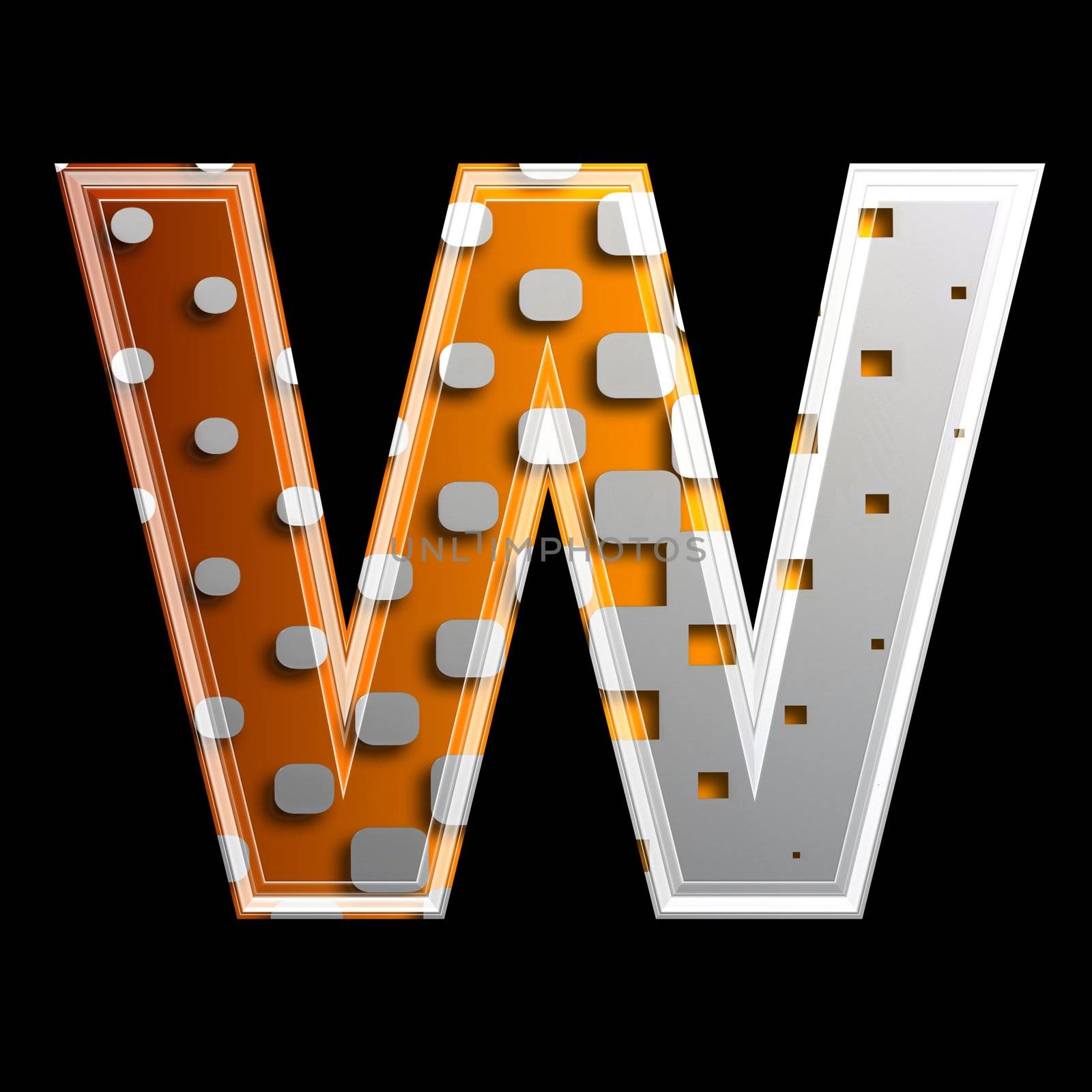 halftone 3d letter - W by chrisroll