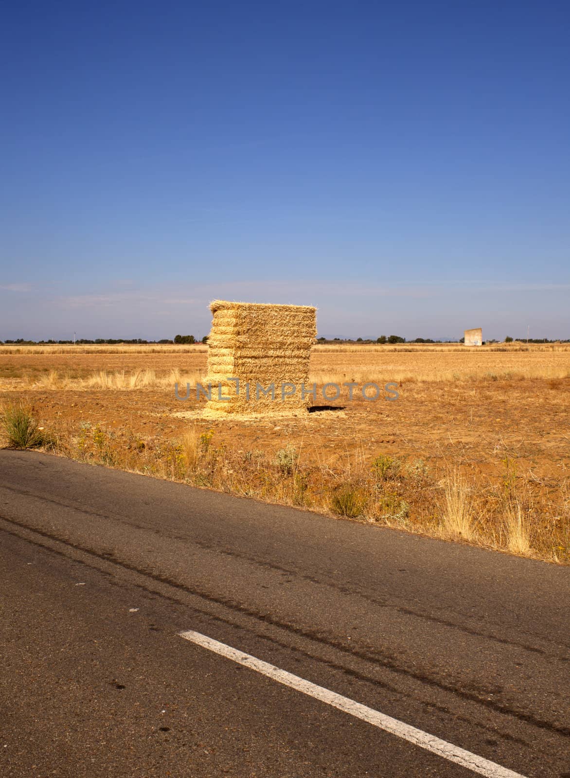 Bales of hay on a field, Spanish countryside