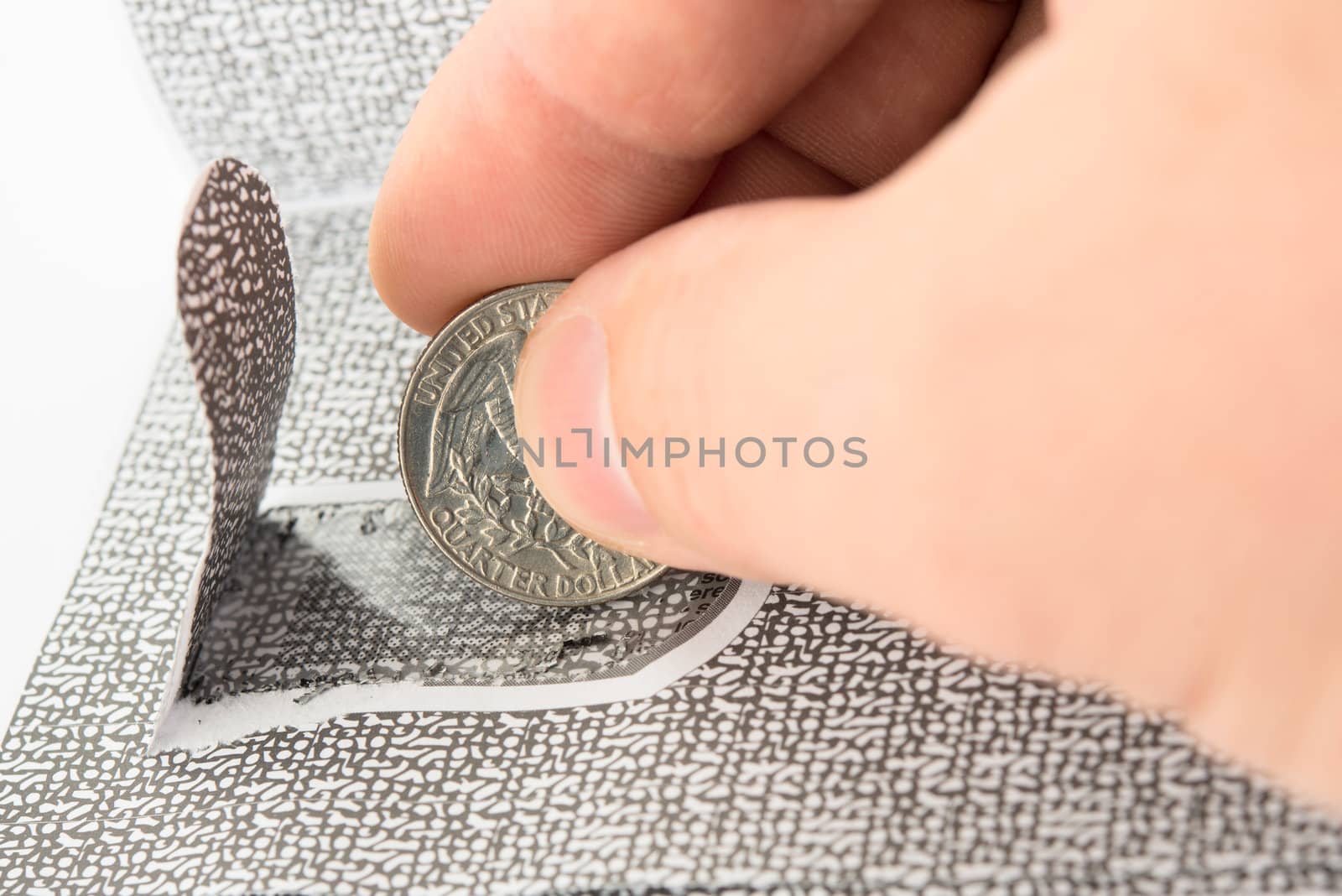 Closeup of credit card pin code reading