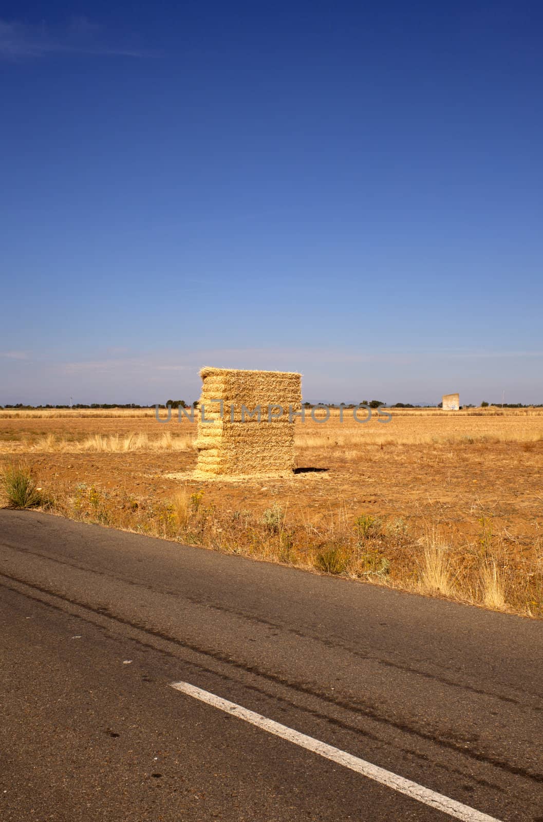 Bales of hay on a field, Spanish countryside
