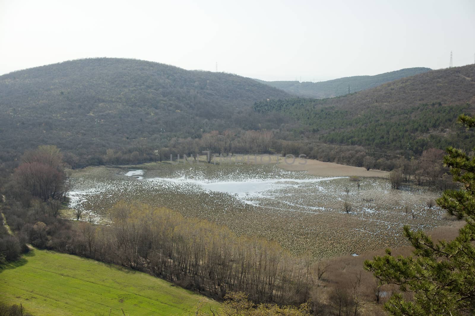 View of karst lake Doberdo, Italy