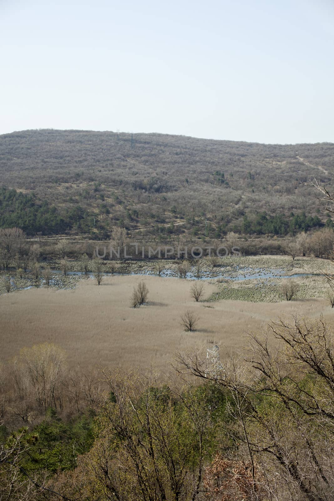 View of karst lake Doberdo, Italy