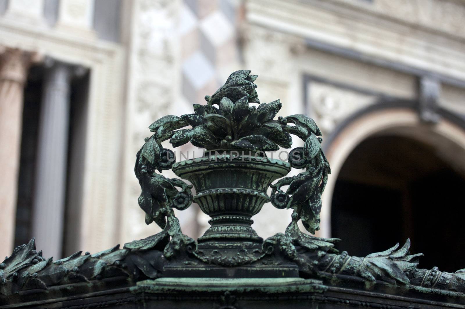 Sculpture on the gate of the Basilica of Santa Maria Maggiore, Bergamo alta - Italy