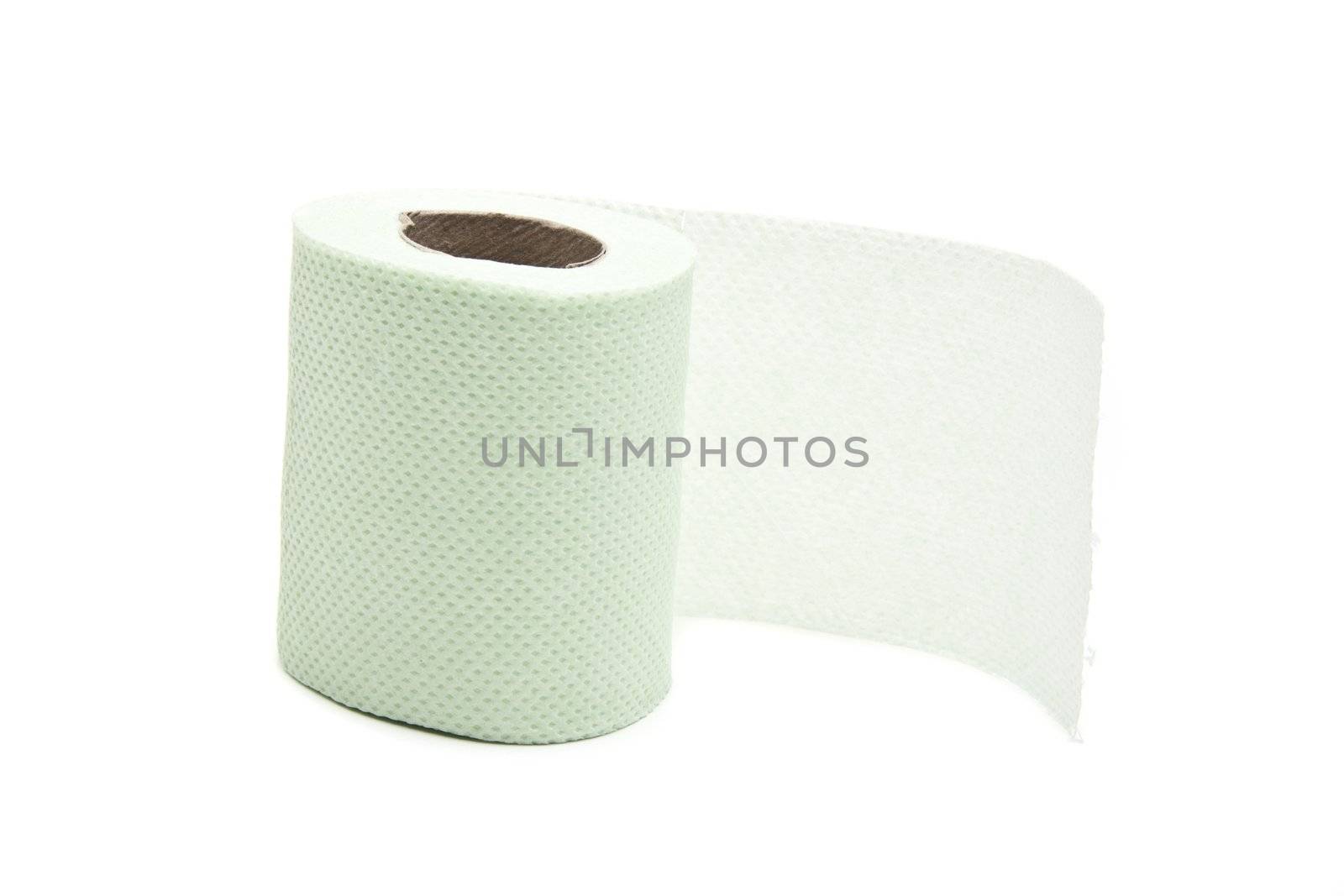 Simple toilet paper on white background
