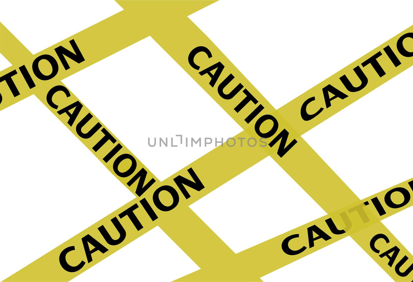 3d illustration of warning ribbons