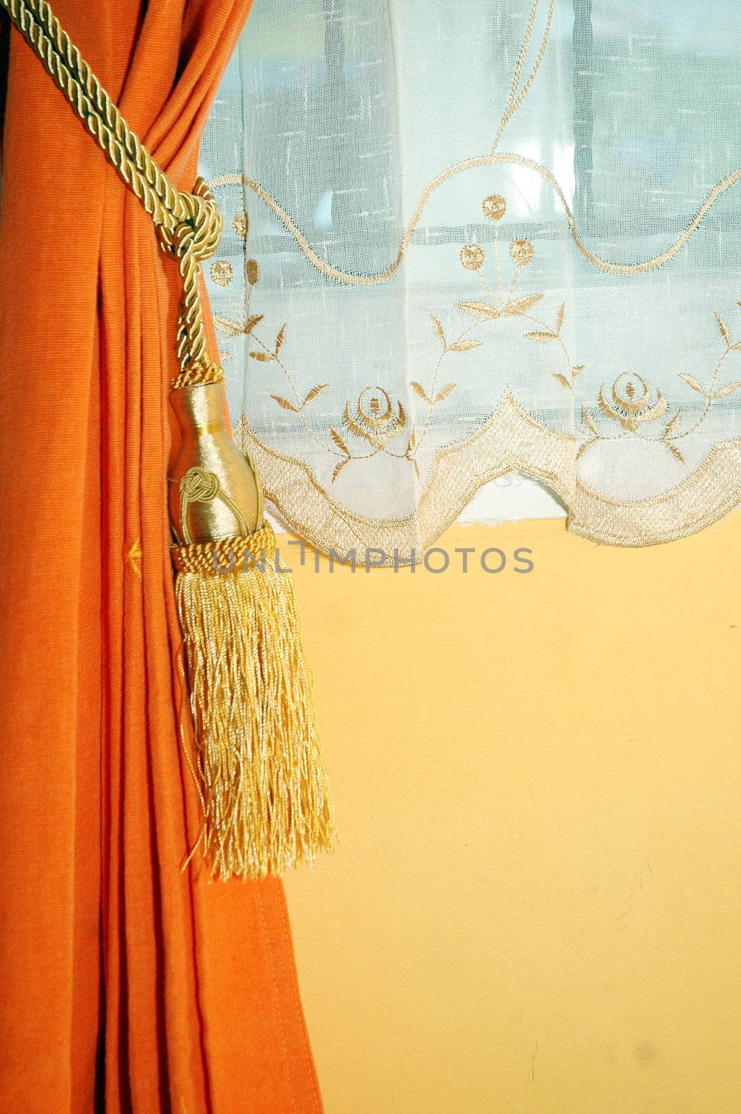 orange and yellow curtain