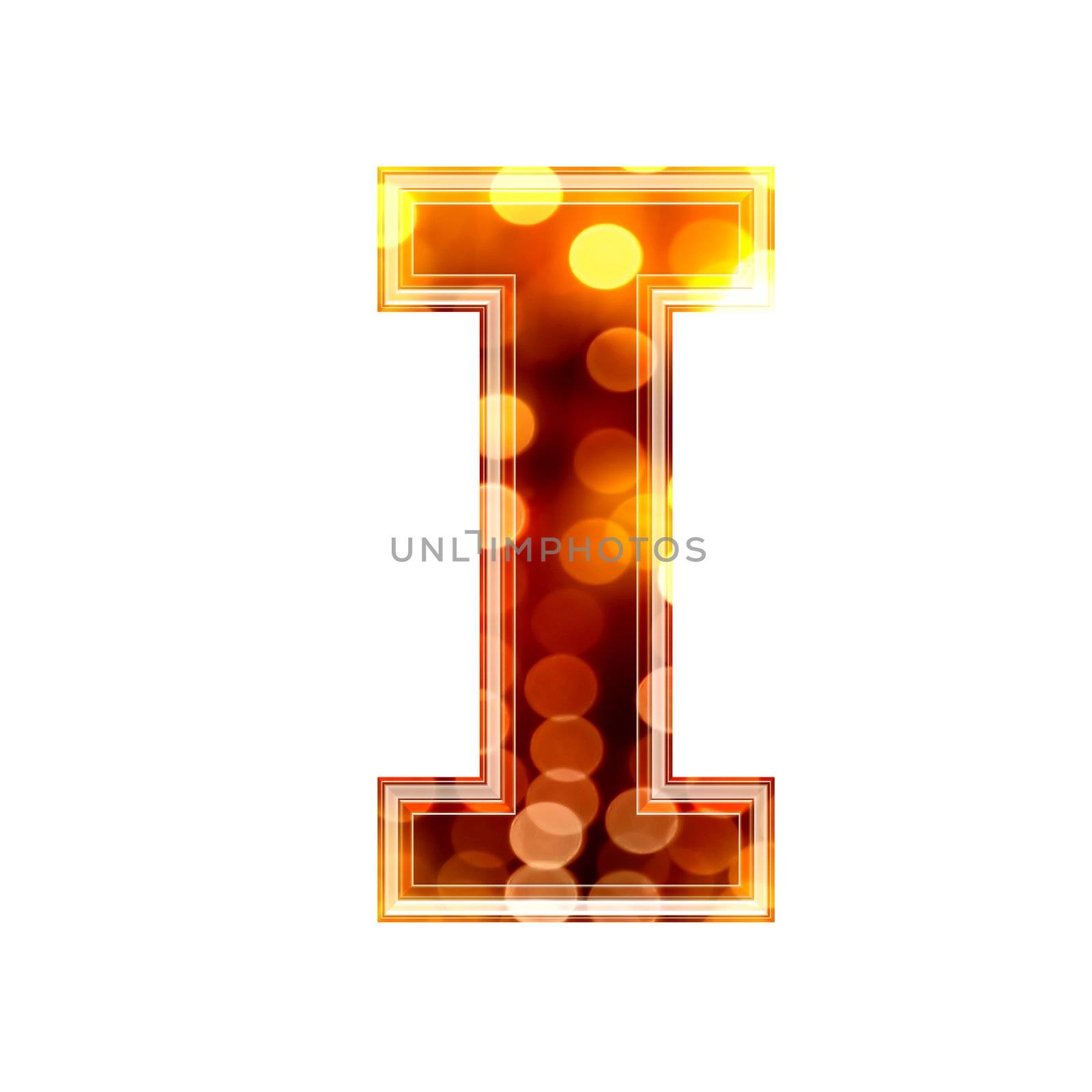 3d letter with glowing lights texture - I