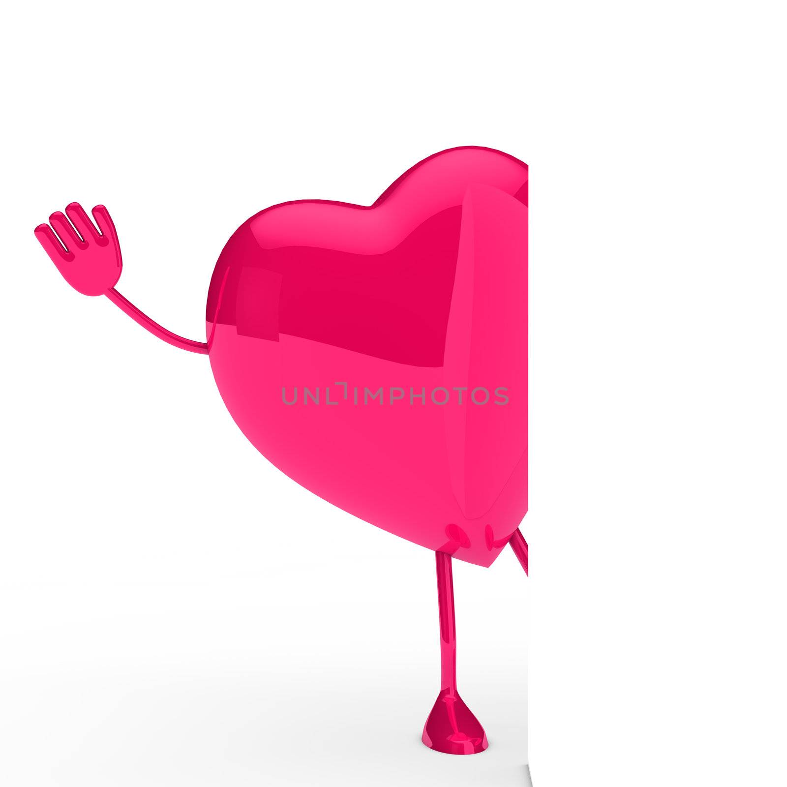 glossy pink valentine heart wave and jump
