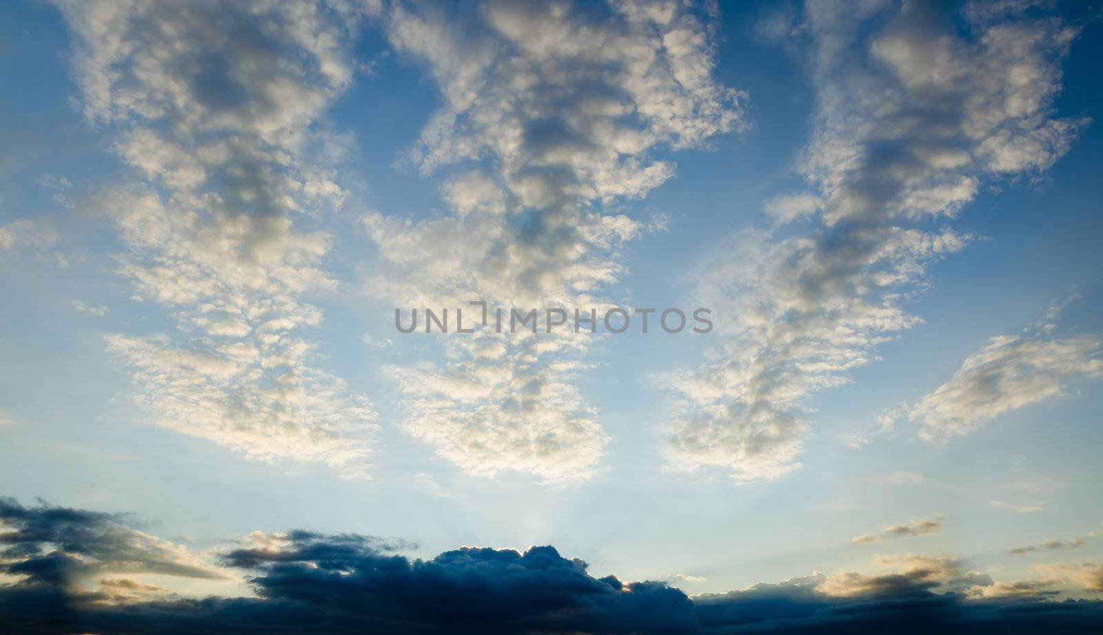 relief  beautiful clouds in during the late evening