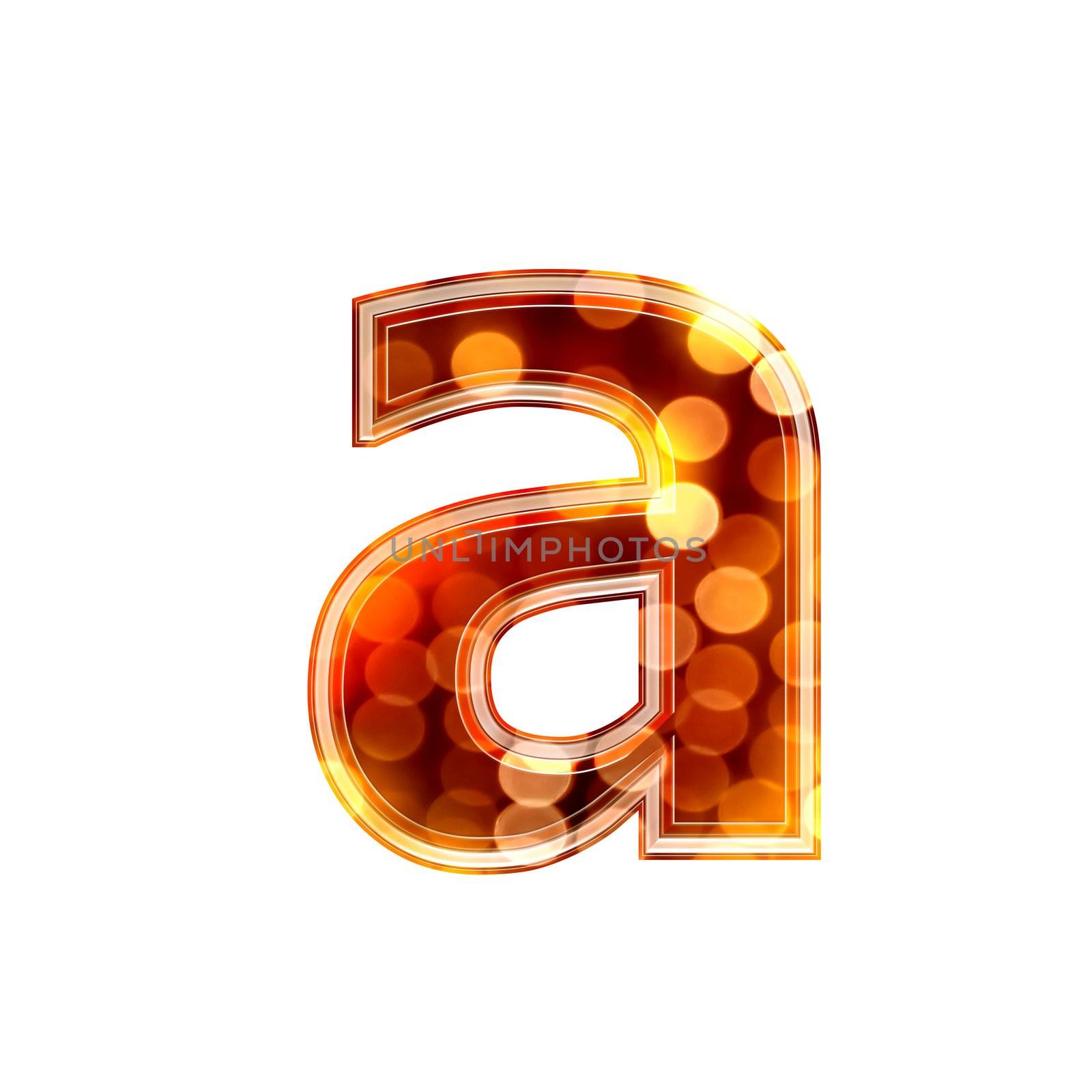 3d letter with glowing lights texture - a