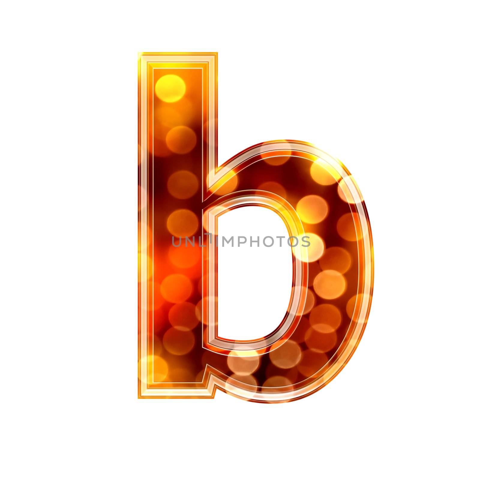 3d letter with glowing lights texture - b by chrisroll