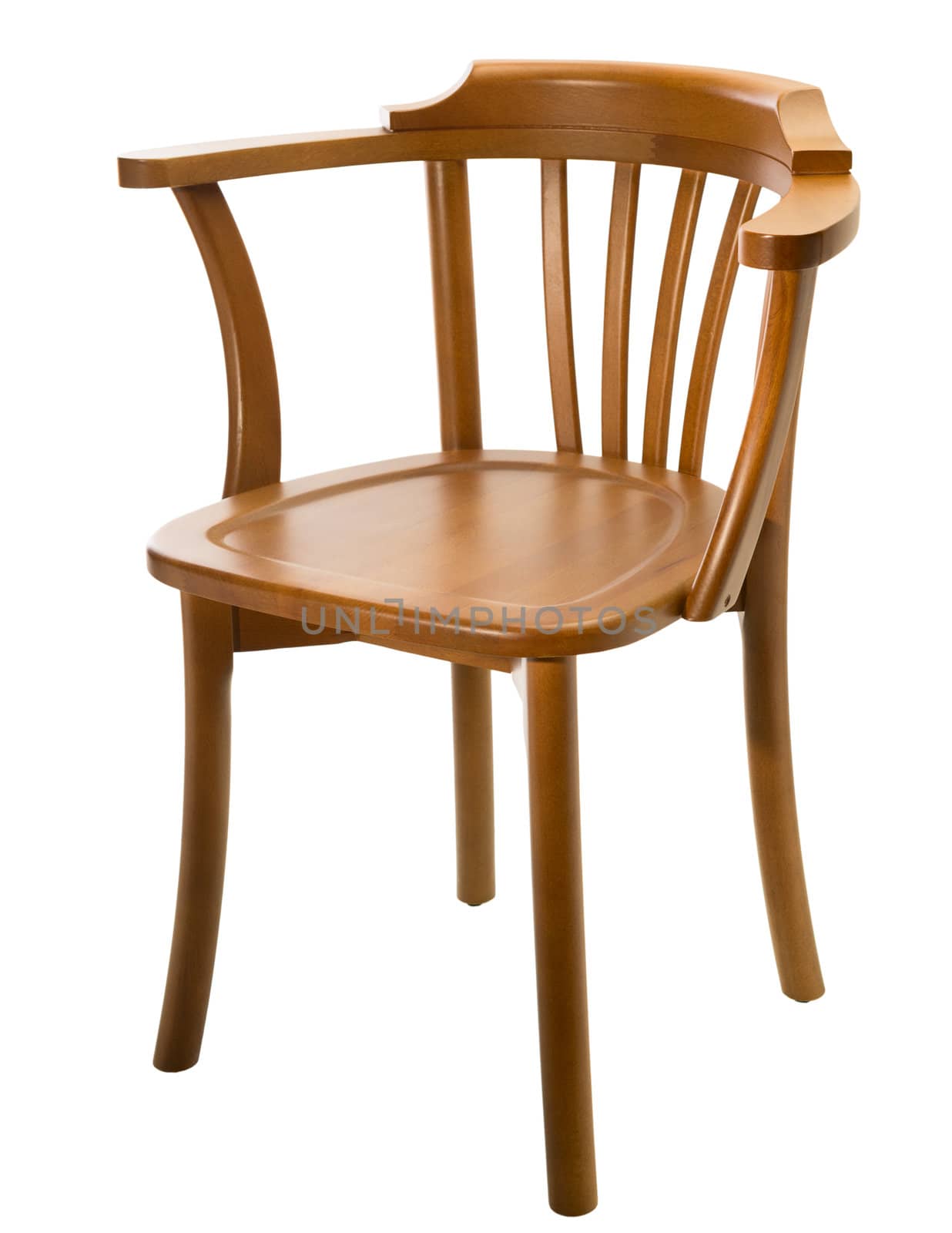 Wooden chair isolated on white background