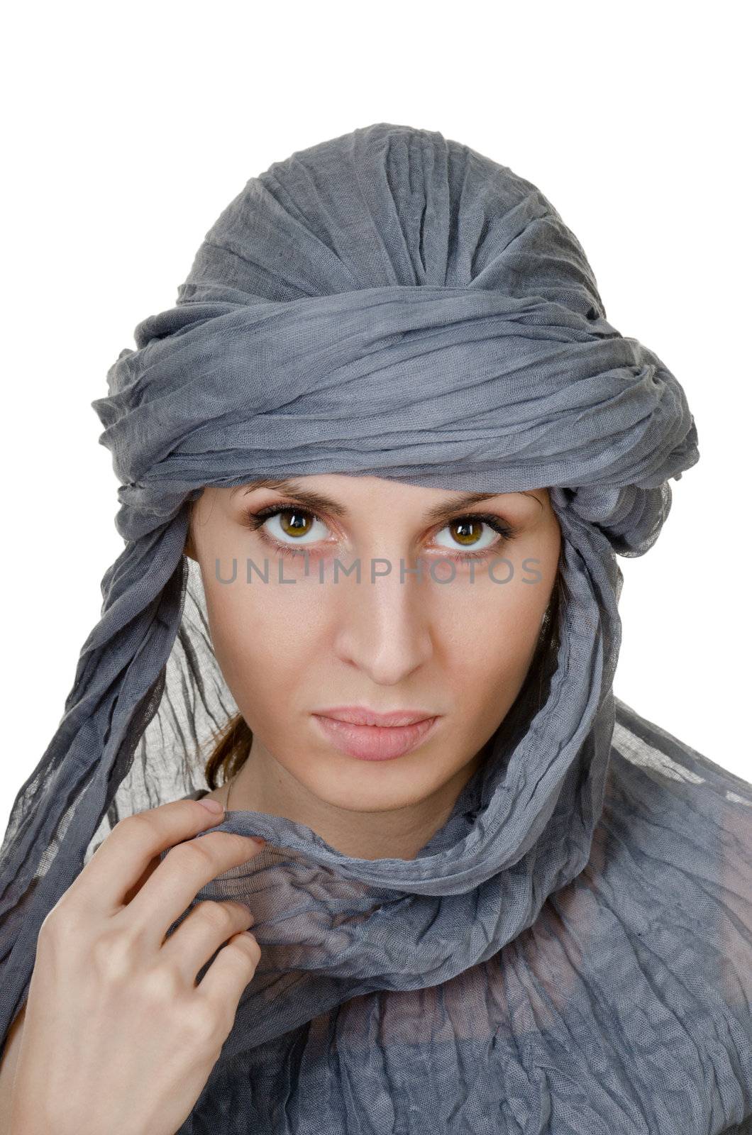  oriental style woman in shawl by Sergieiev