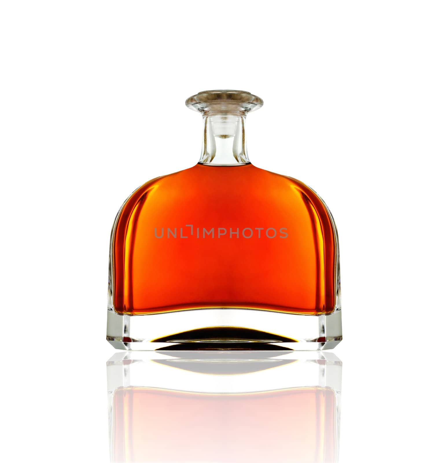 Cognac in bottle without labels