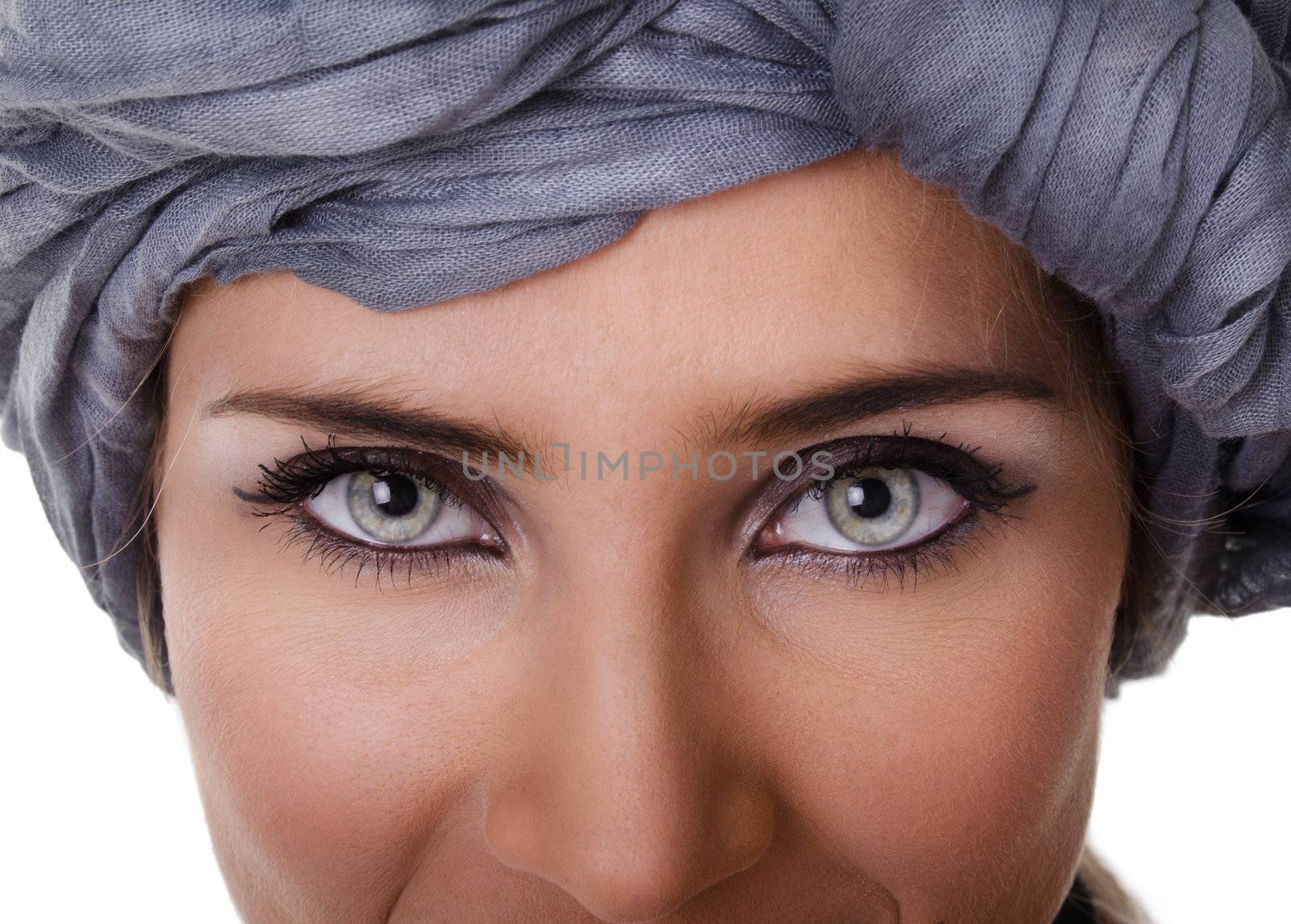 Portrait of woman in a turban by Sergieiev