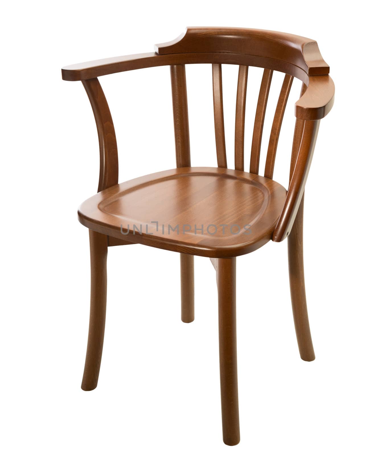 Wooden chair isolated on white background