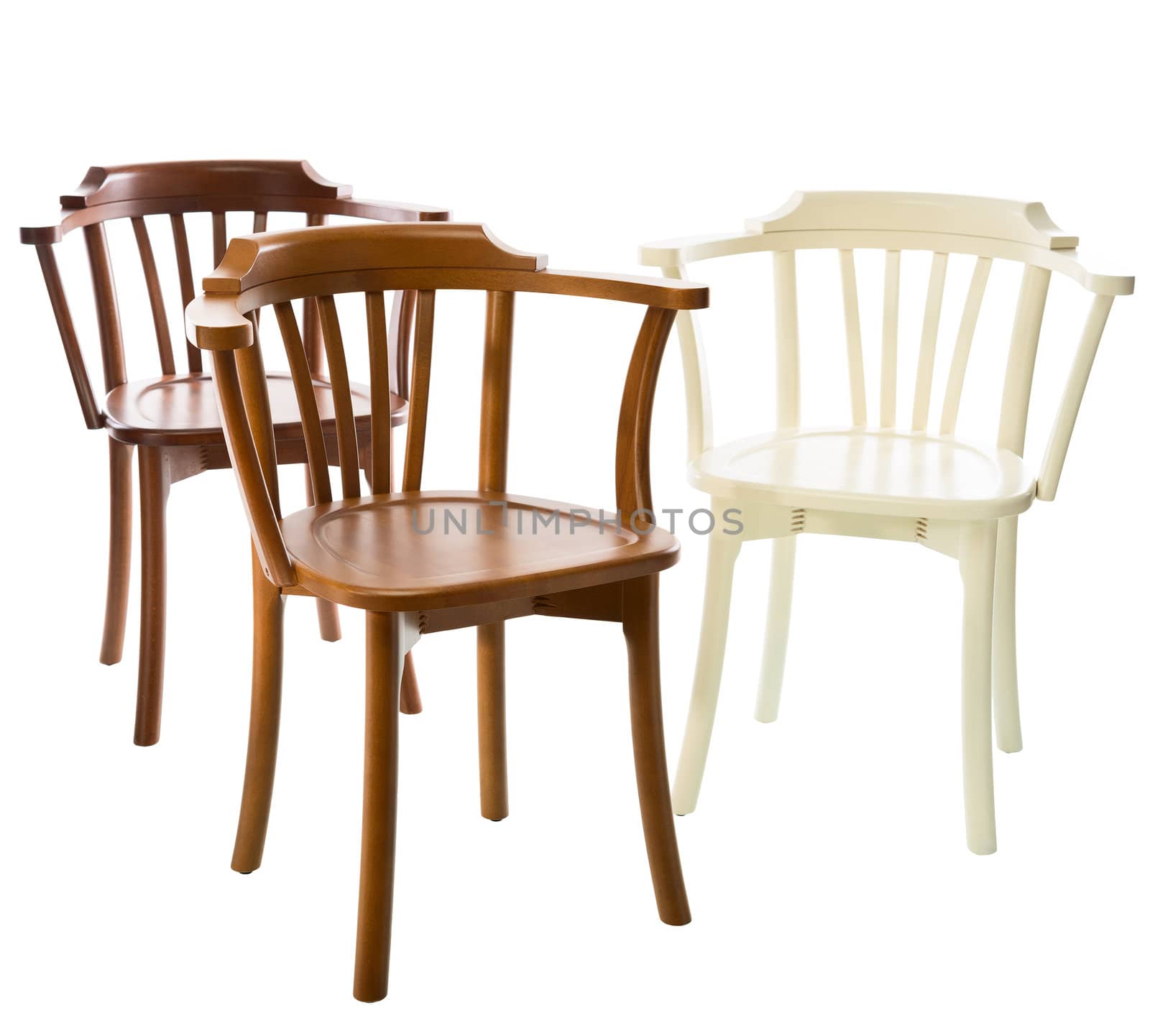 Brown chair isolated on white background