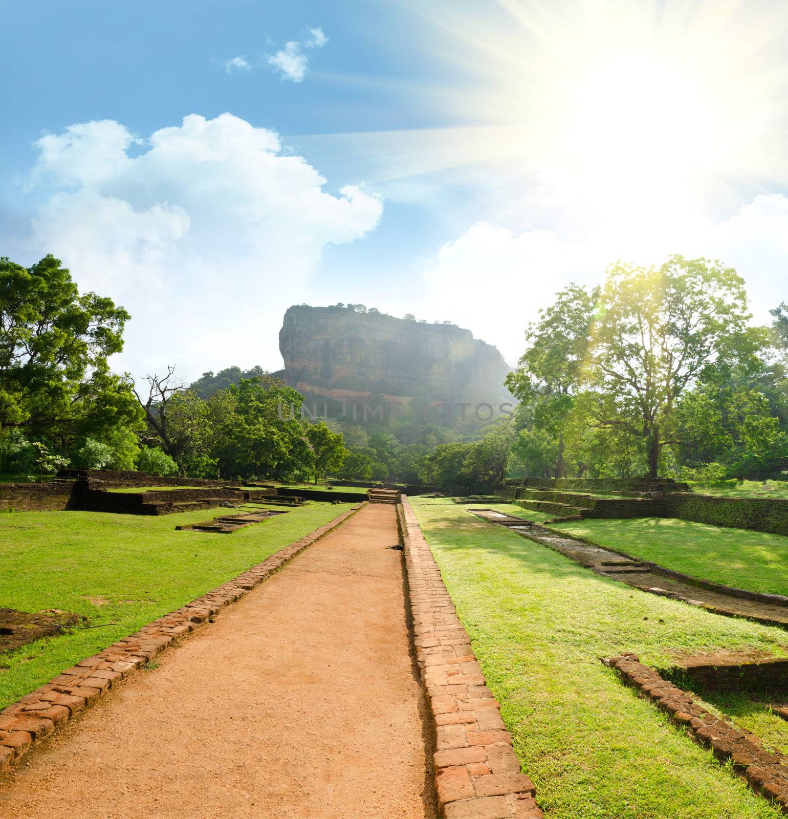 View of mount Sigiriya, Sri Lanka (Ceylon). by Sergieiev