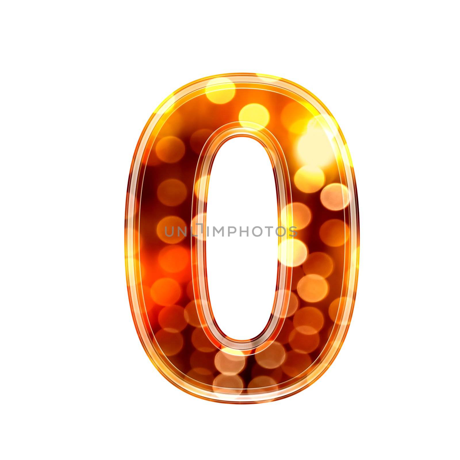 3d digit with glowing lights texture - 0 by chrisroll