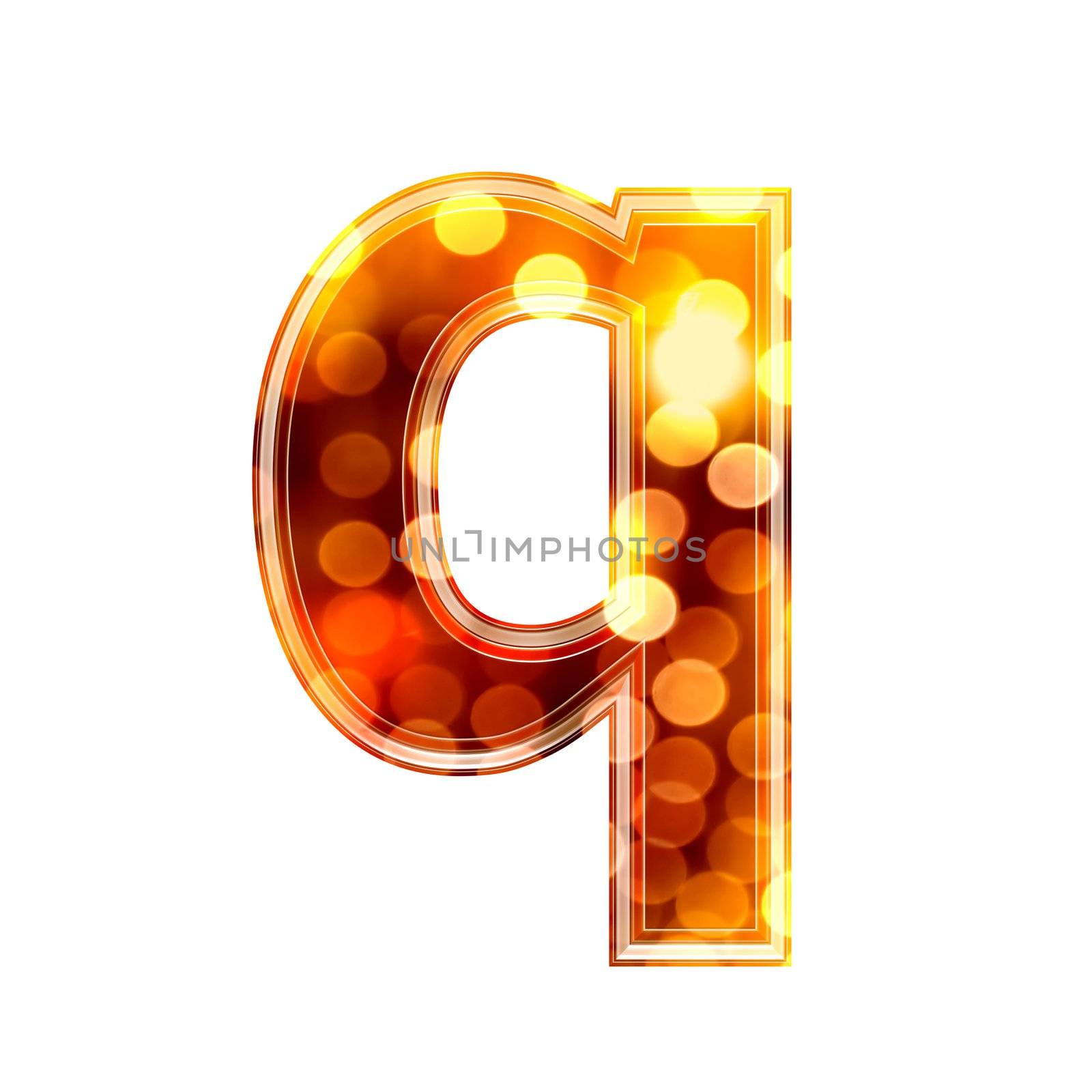 3d letter with glowing lights texture - q by chrisroll
