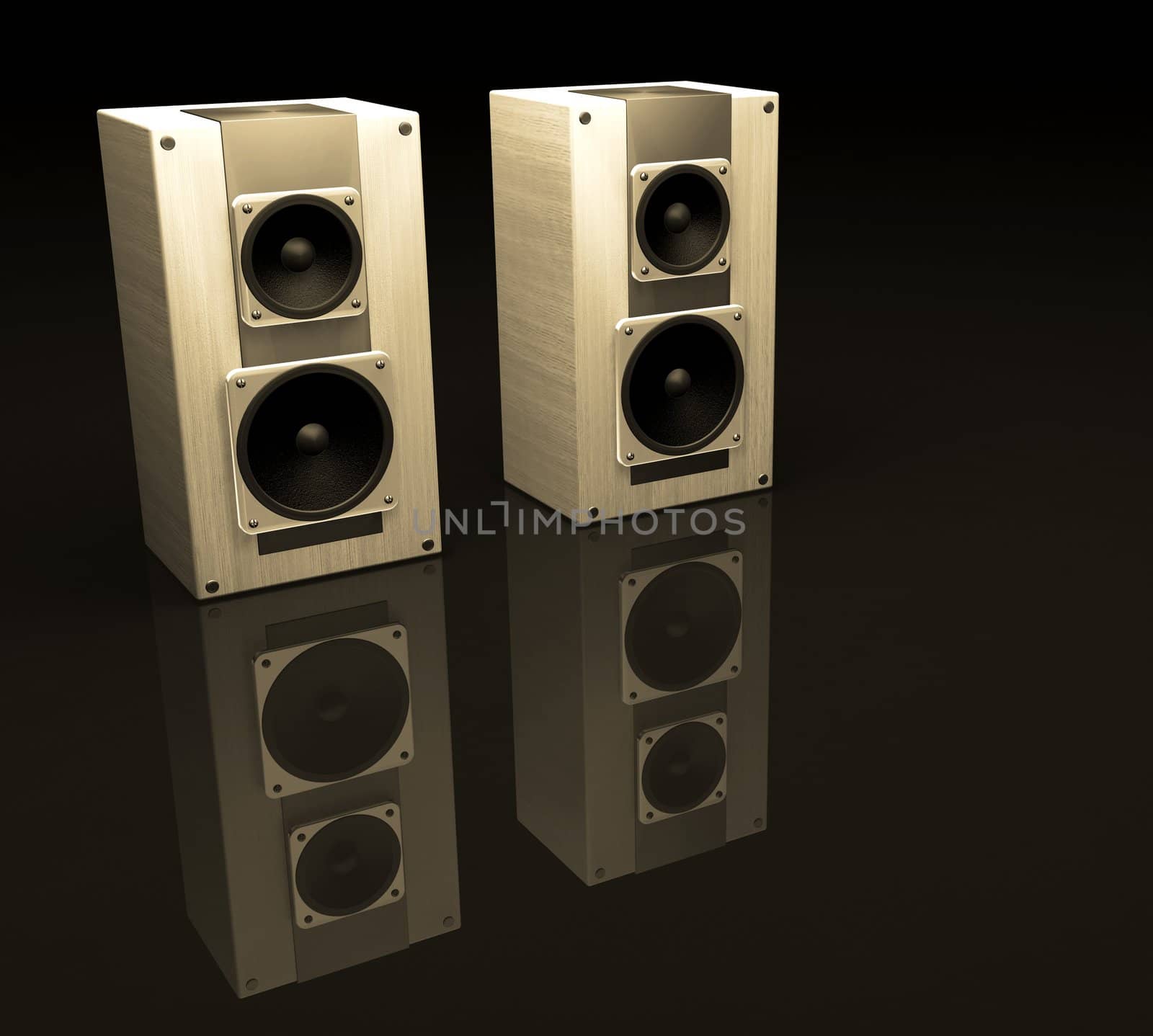3D render of speakers 