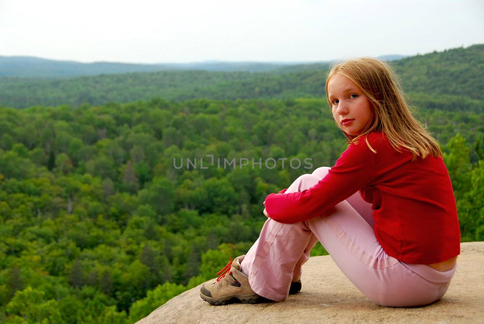 Girl edge cliff by elenathewise