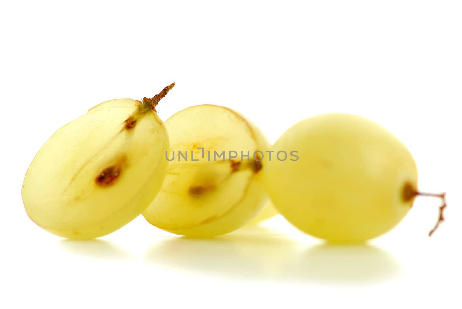 Extreme macro of fresh cut grape berries with seeds